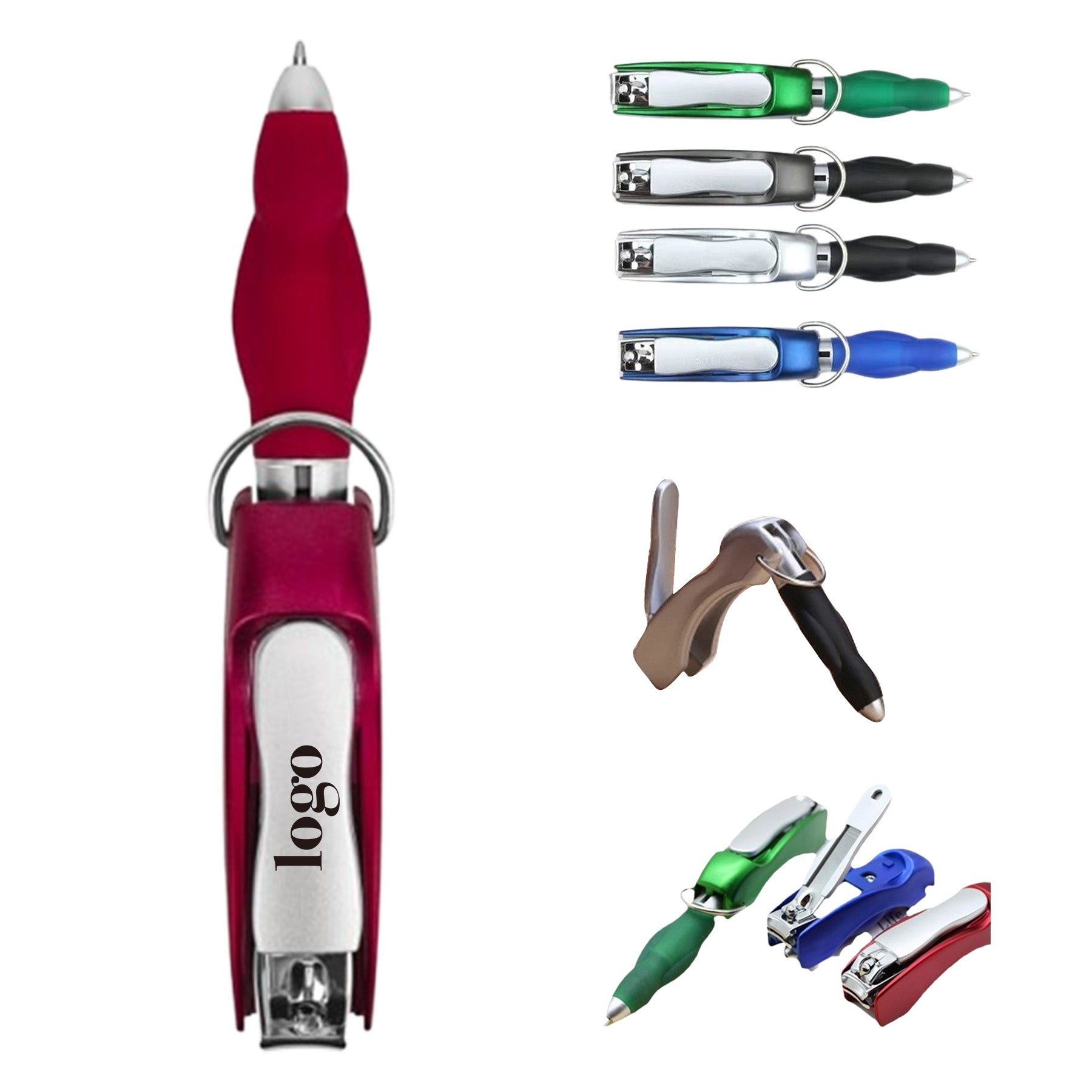 Multi-Functional Folding Nail Clipper Keychain Ballpoint Pen