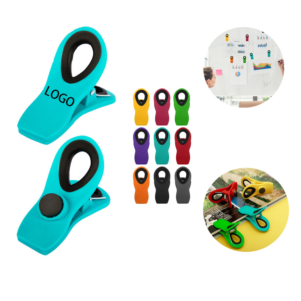 Plastic Magnetic Clip-Refrigerator Magnet & Paper Holder