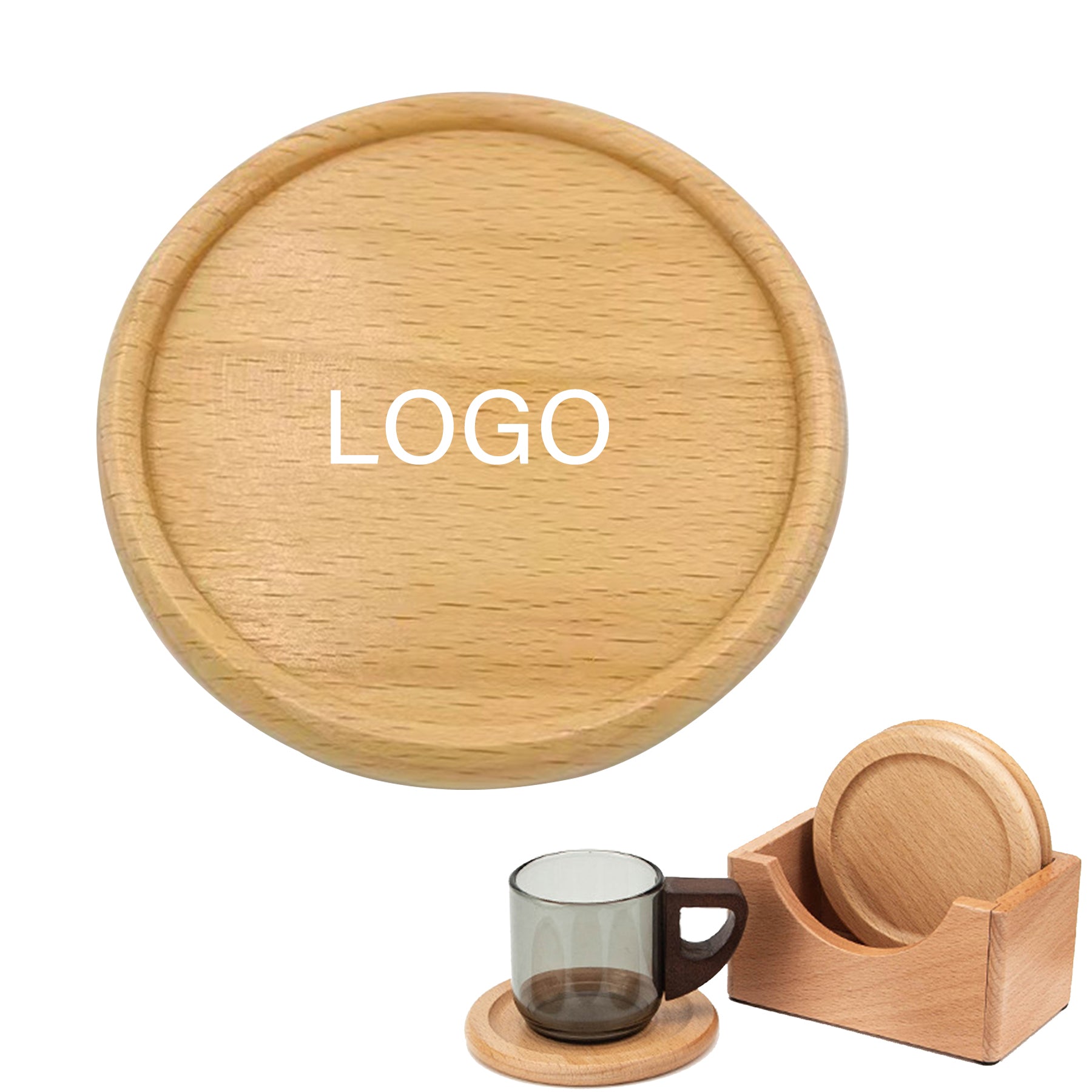 Groove Style Beech Wood Coaster