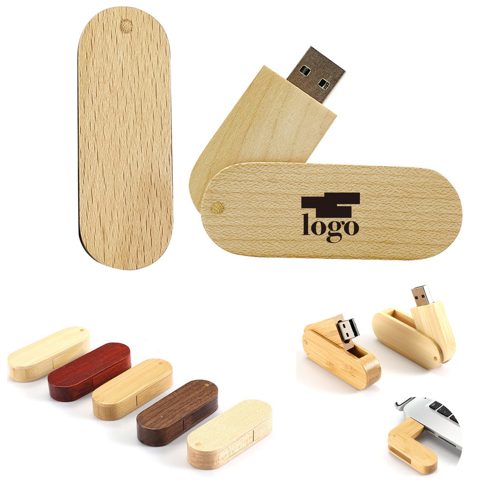 Rotating Wooden USB Drive