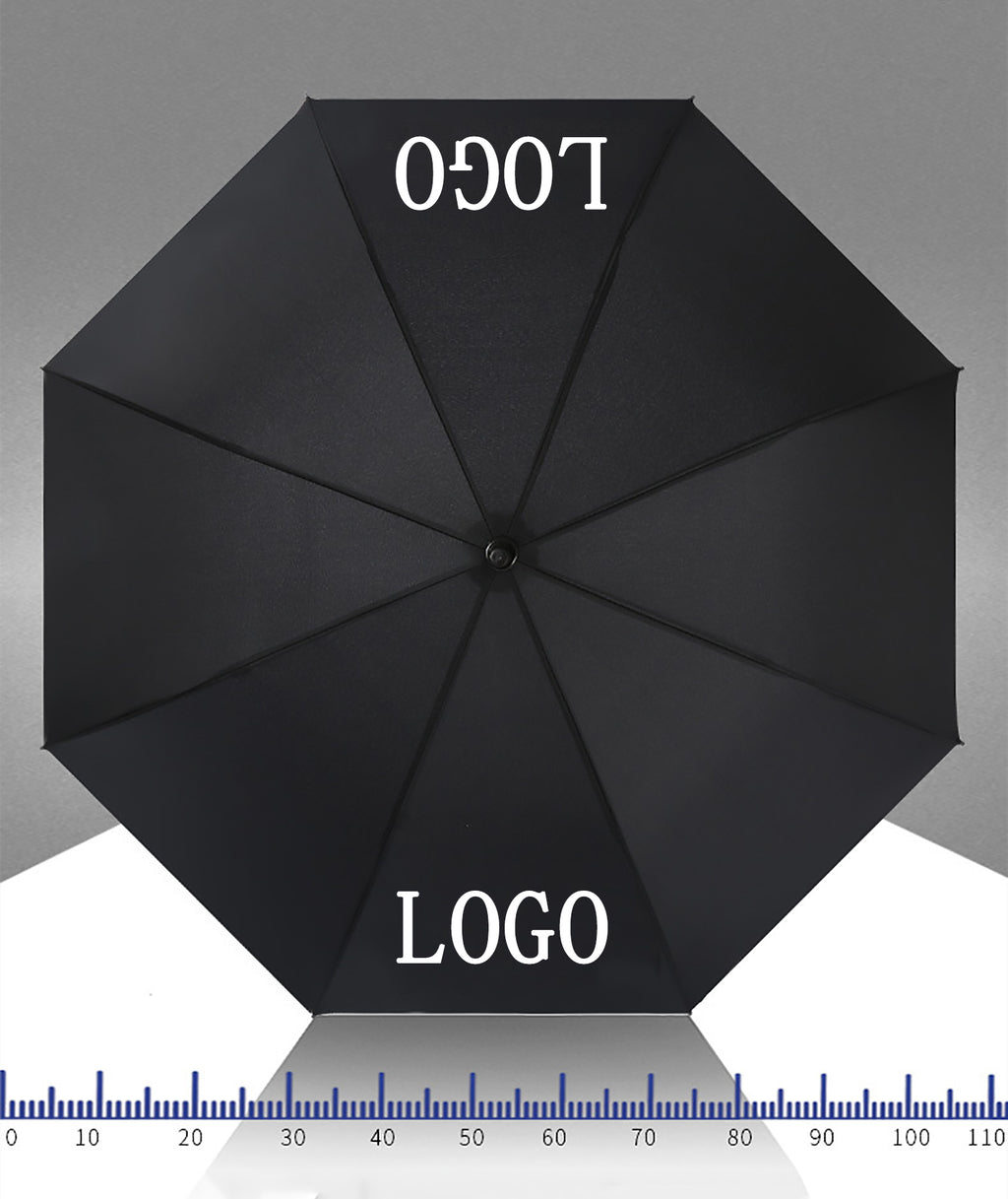 Executive Umbrella With Curved Faux Leather Handle