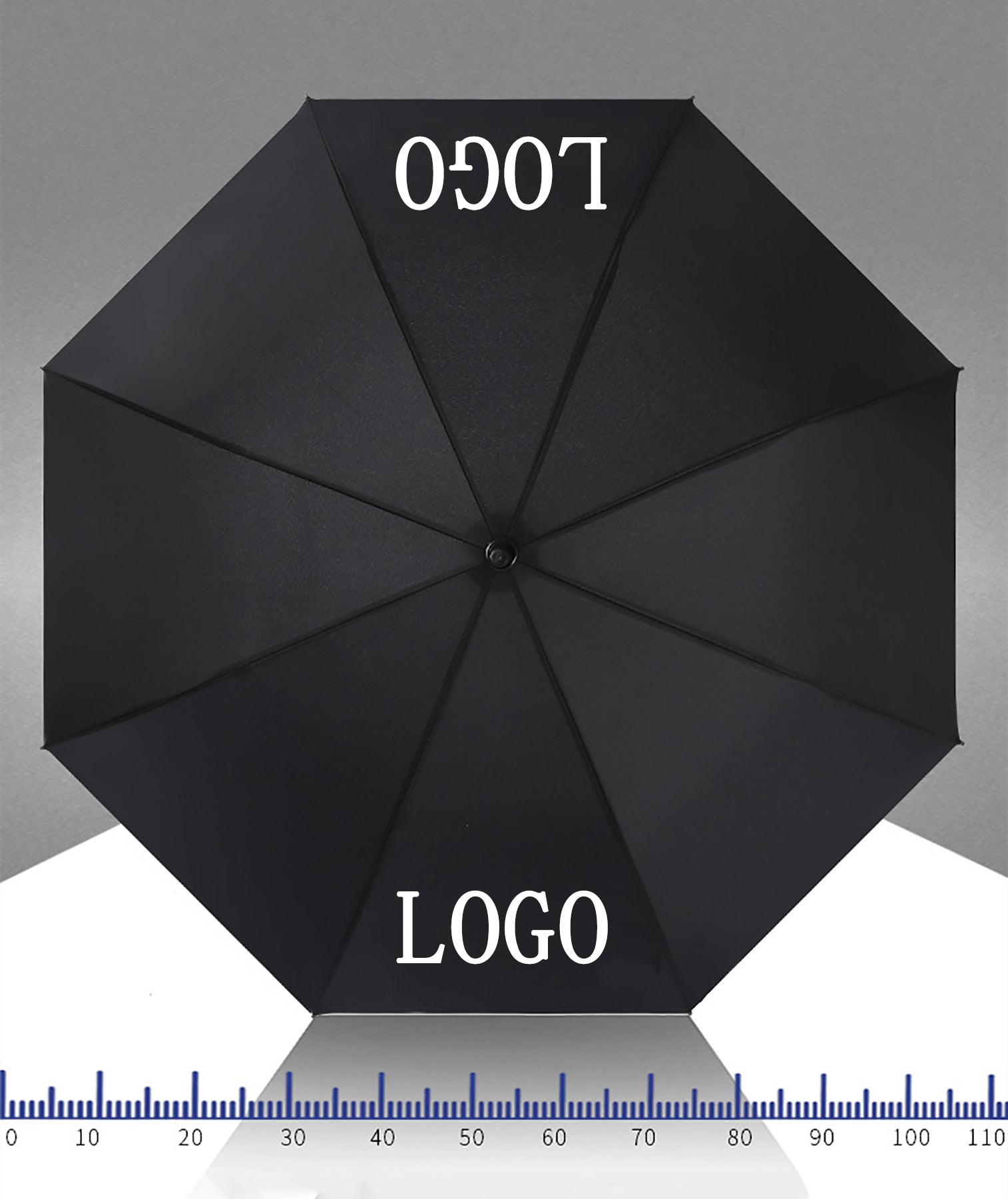 Executive Umbrella With Curved Faux Leather Handle