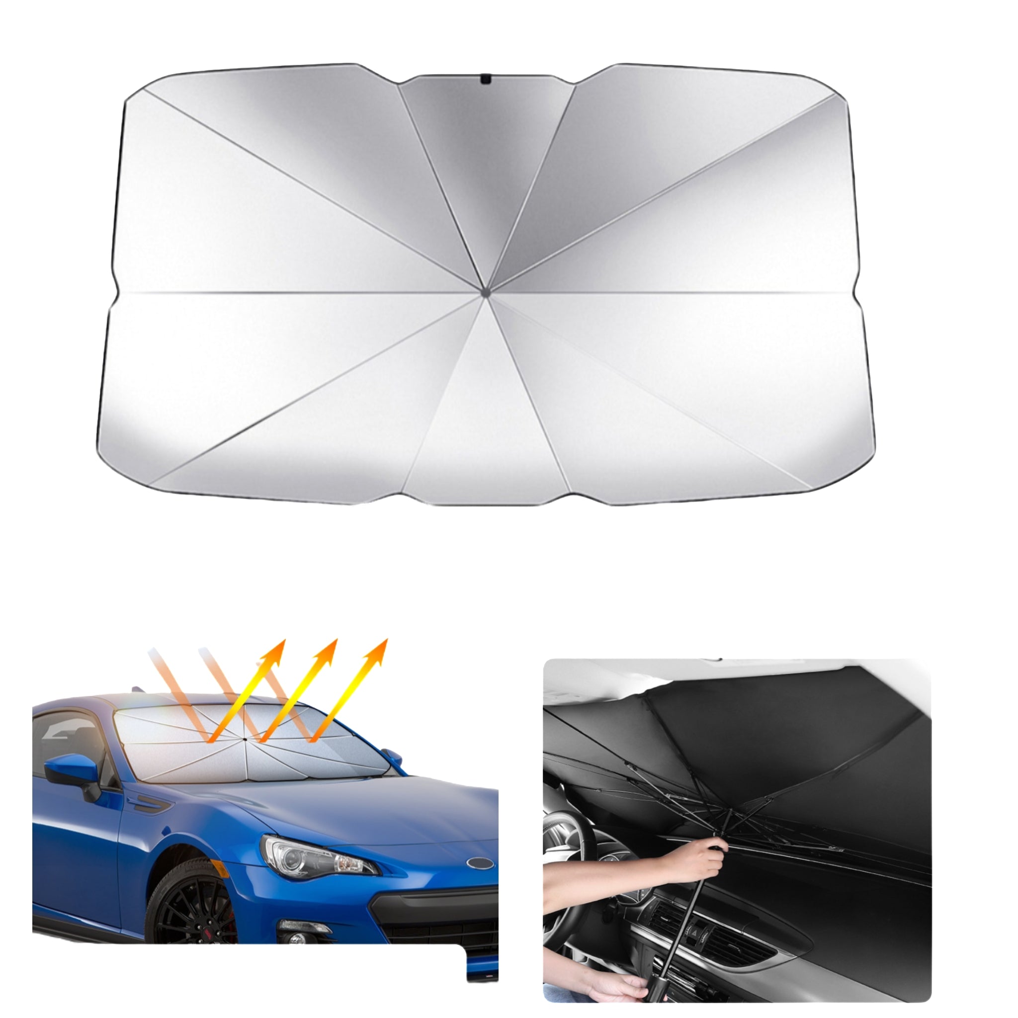 Titanium - Silver Automotive Windshield Sunshade