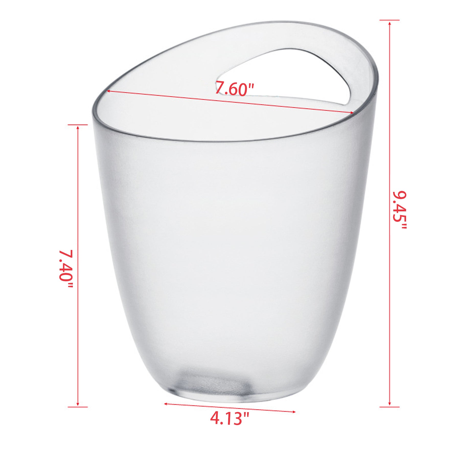 3 Quart Clear Plastic Ice Bucket