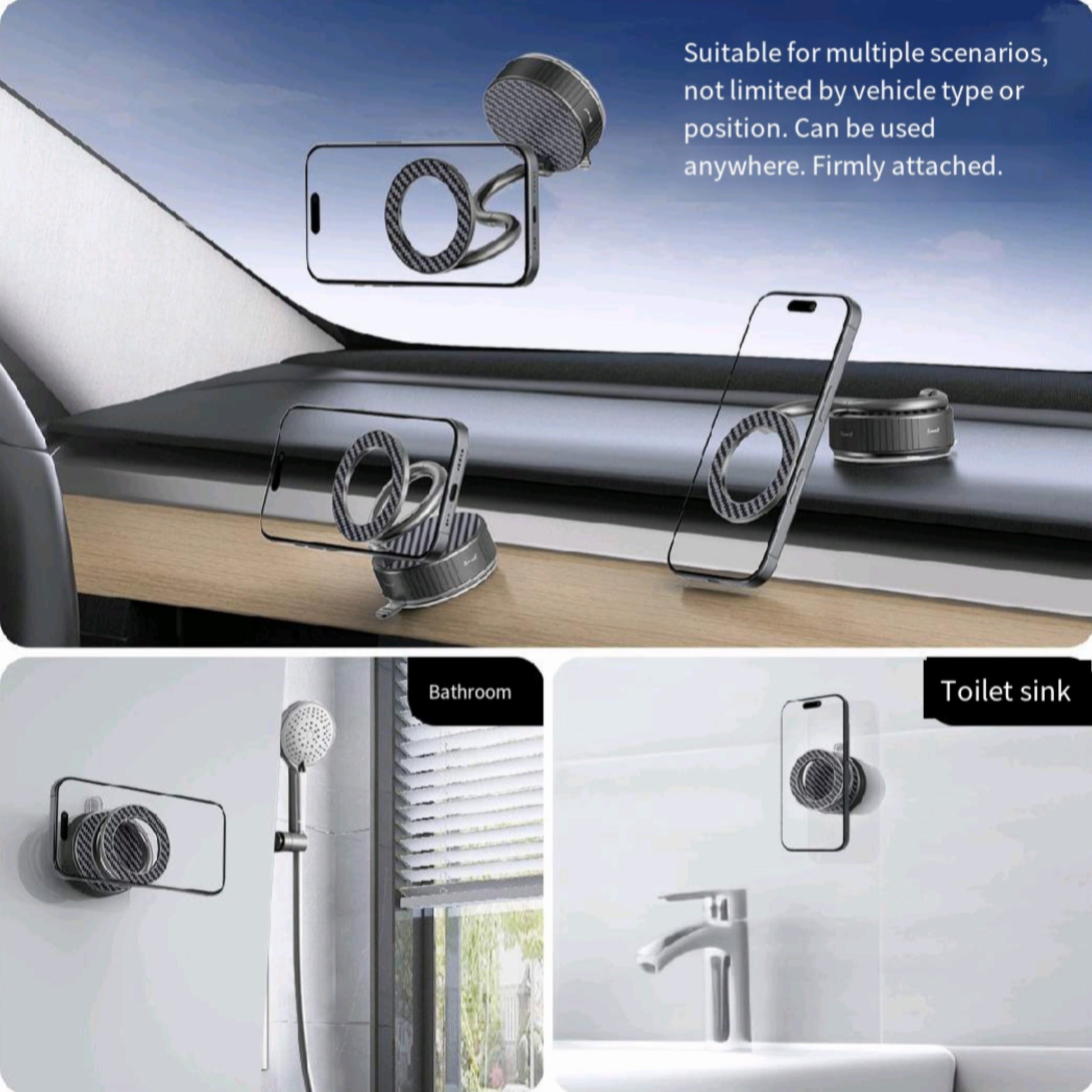 360° Rotating Vacuum Magnetic Car Phone Mount