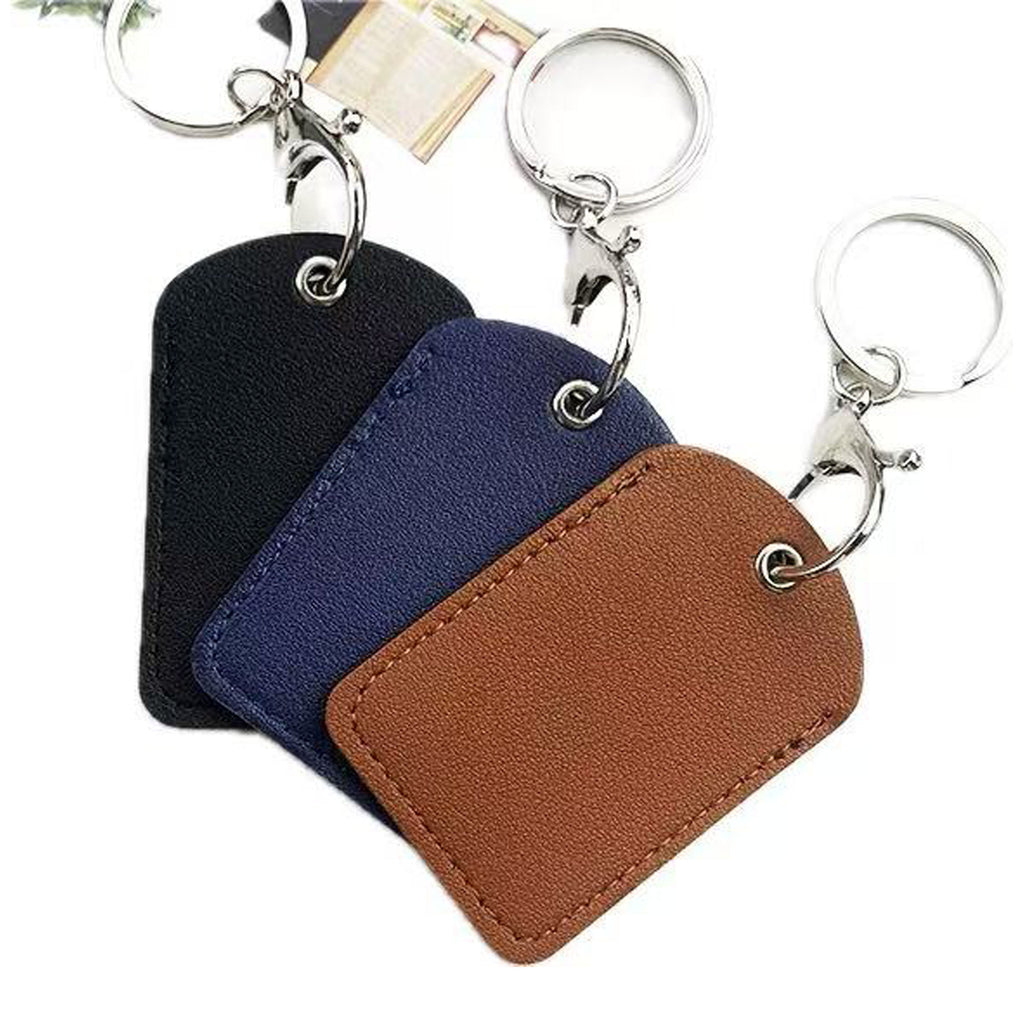 Pu Leather Card Case With Keychain