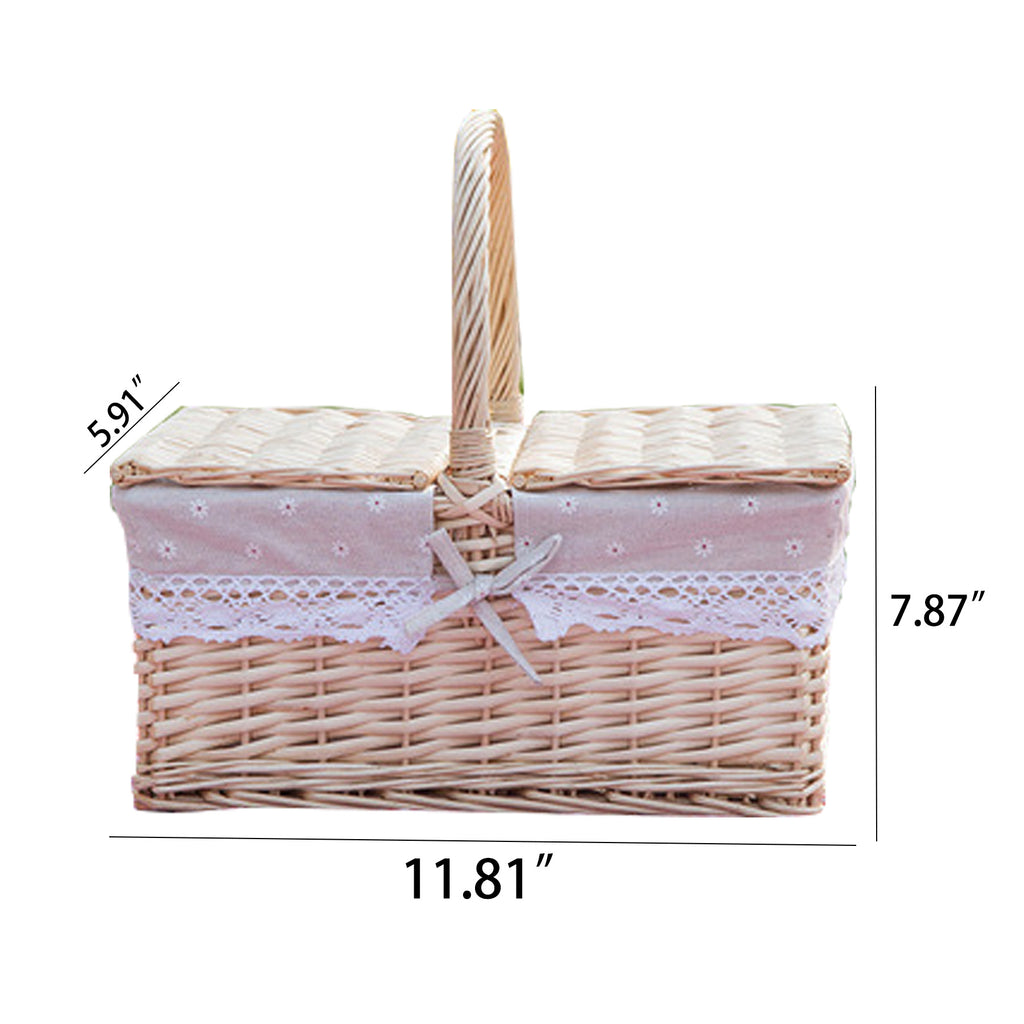 Rectangular Rattan Picnic Basket