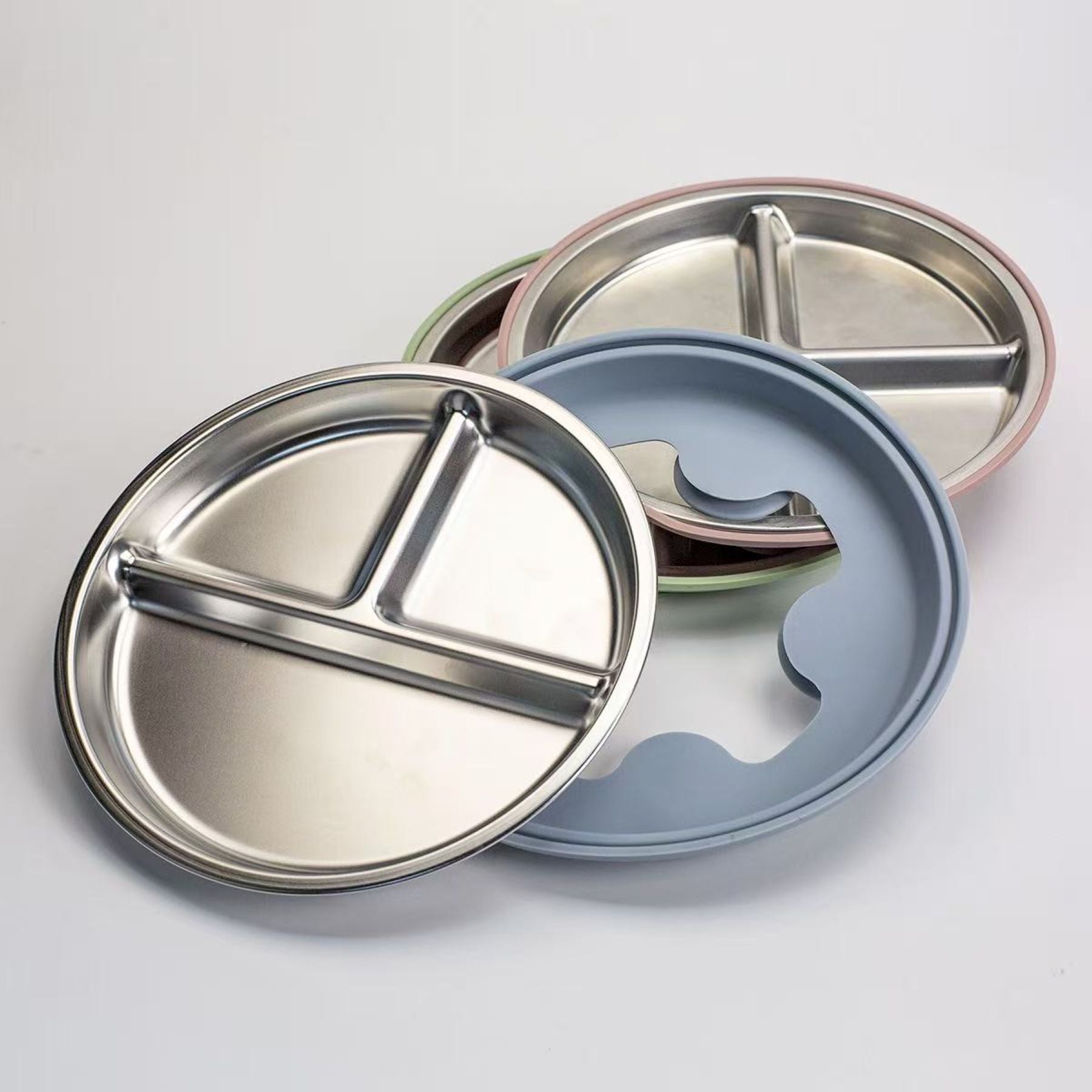 Children's Stainless Steel Baby Food Plates