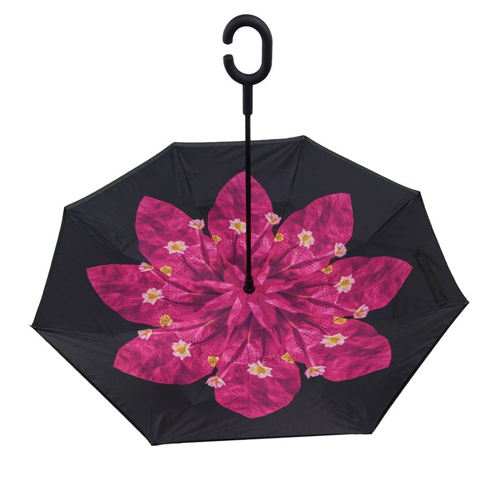 Inverted Reverse Umbrella With C-Shaped Handle