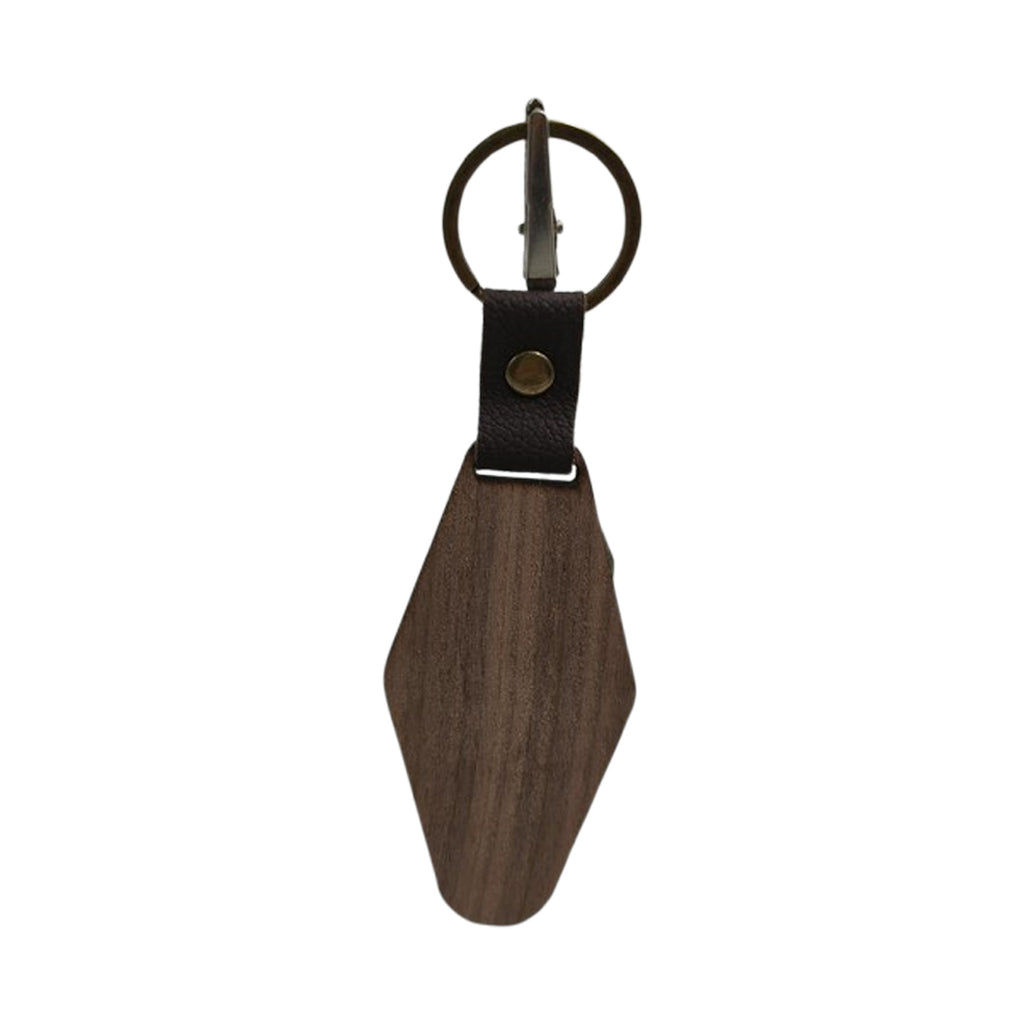 Round Walnut Wood Keychain
