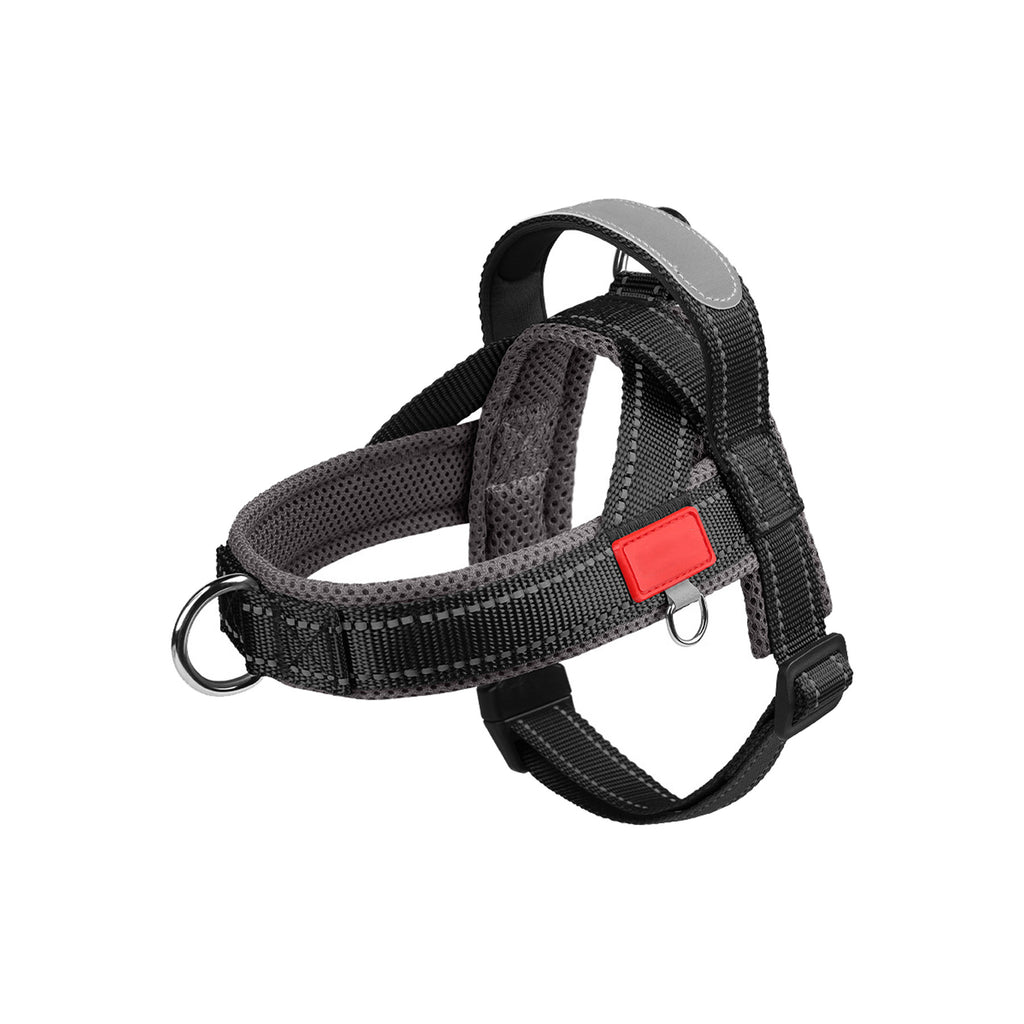 Tricolor Color-Block Wide No-Choke Saddle-Style Dog Harness