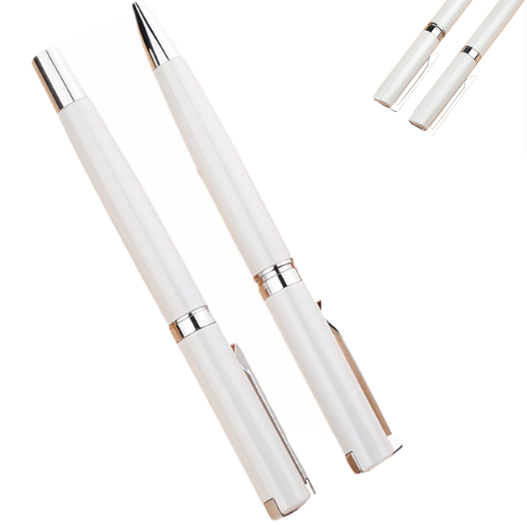 Pearl White Metallized Ballpoint Pen Signature