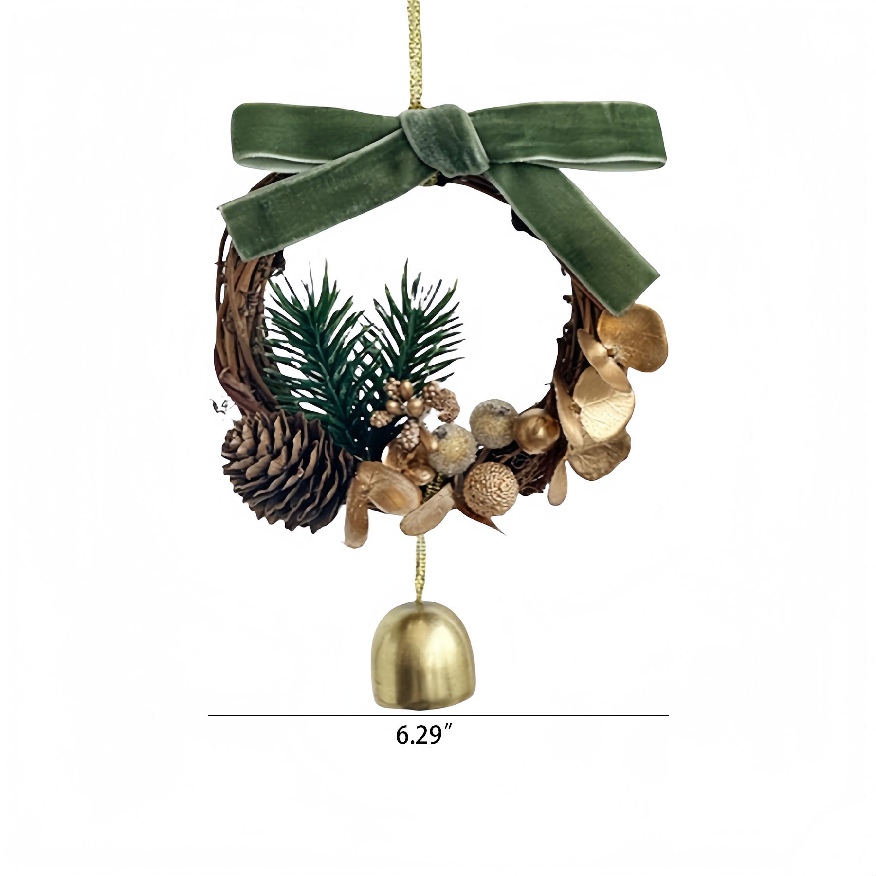 Bell Pinecone Wreath Christmas Tree Decoration