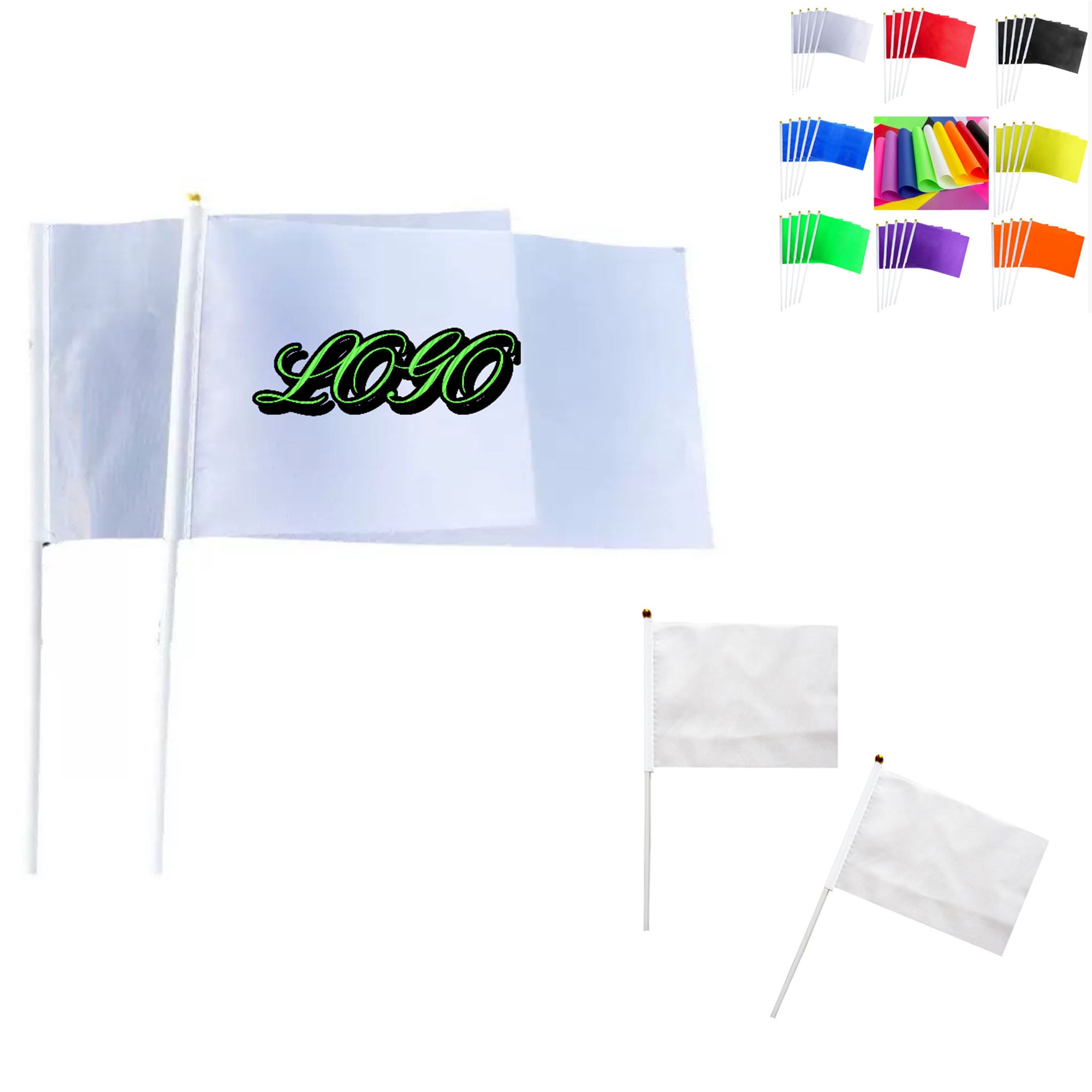 Solid Color Handheld Polyester Hand Waving Flag
