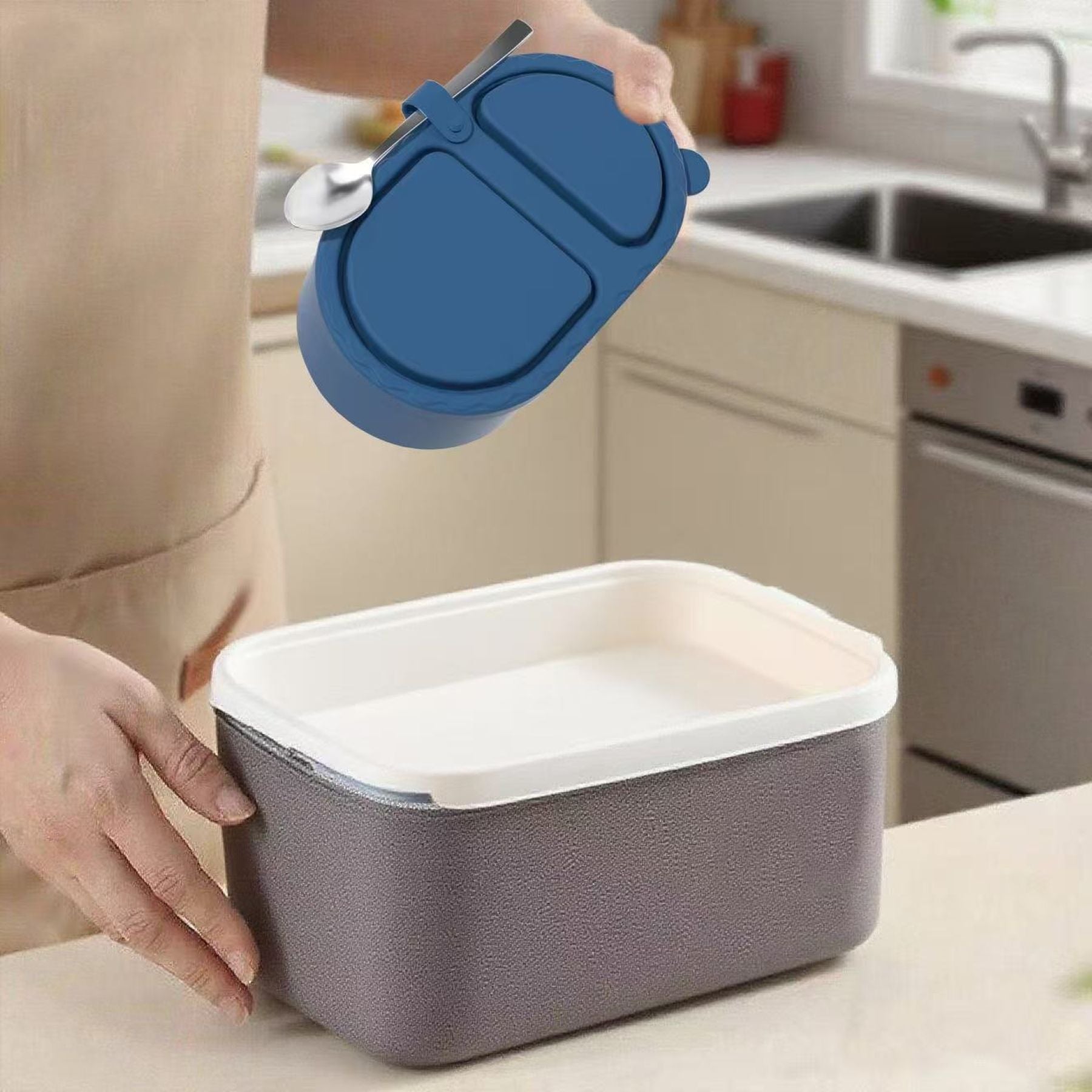 Double-Grid Silicone Food Container