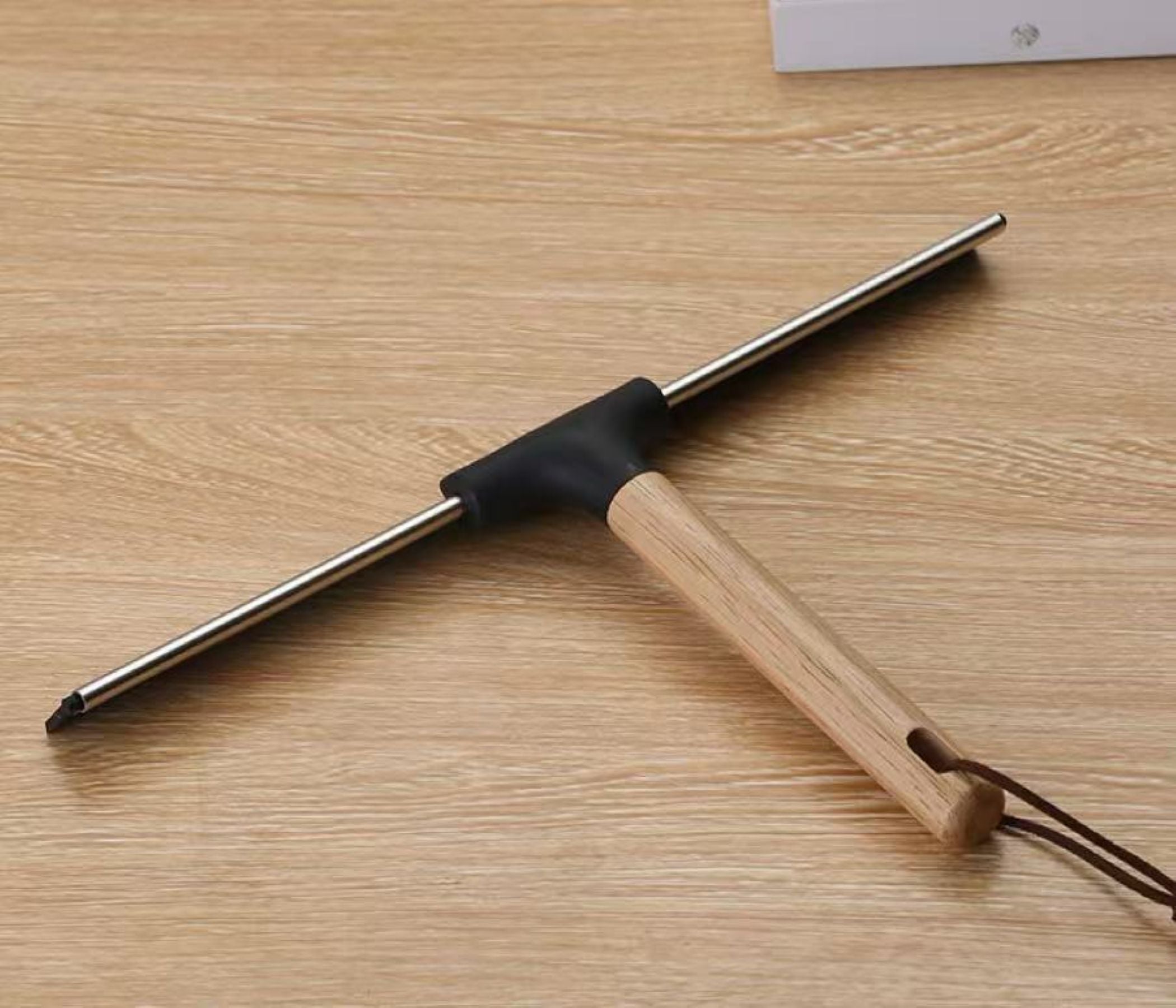 Wooden-Handled Glass Wiper