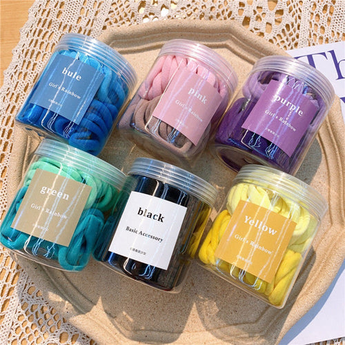 50PCS Hair Rubber Bands for Women Girls