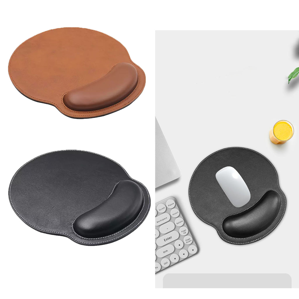 PU Leather Mouse Pad with Wrist Support