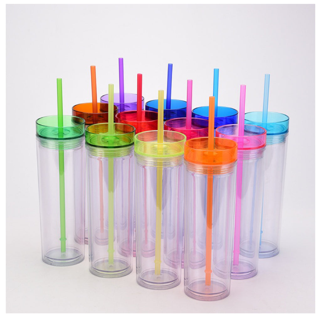 Double Layer Acrylic Transparent Straw Cup
