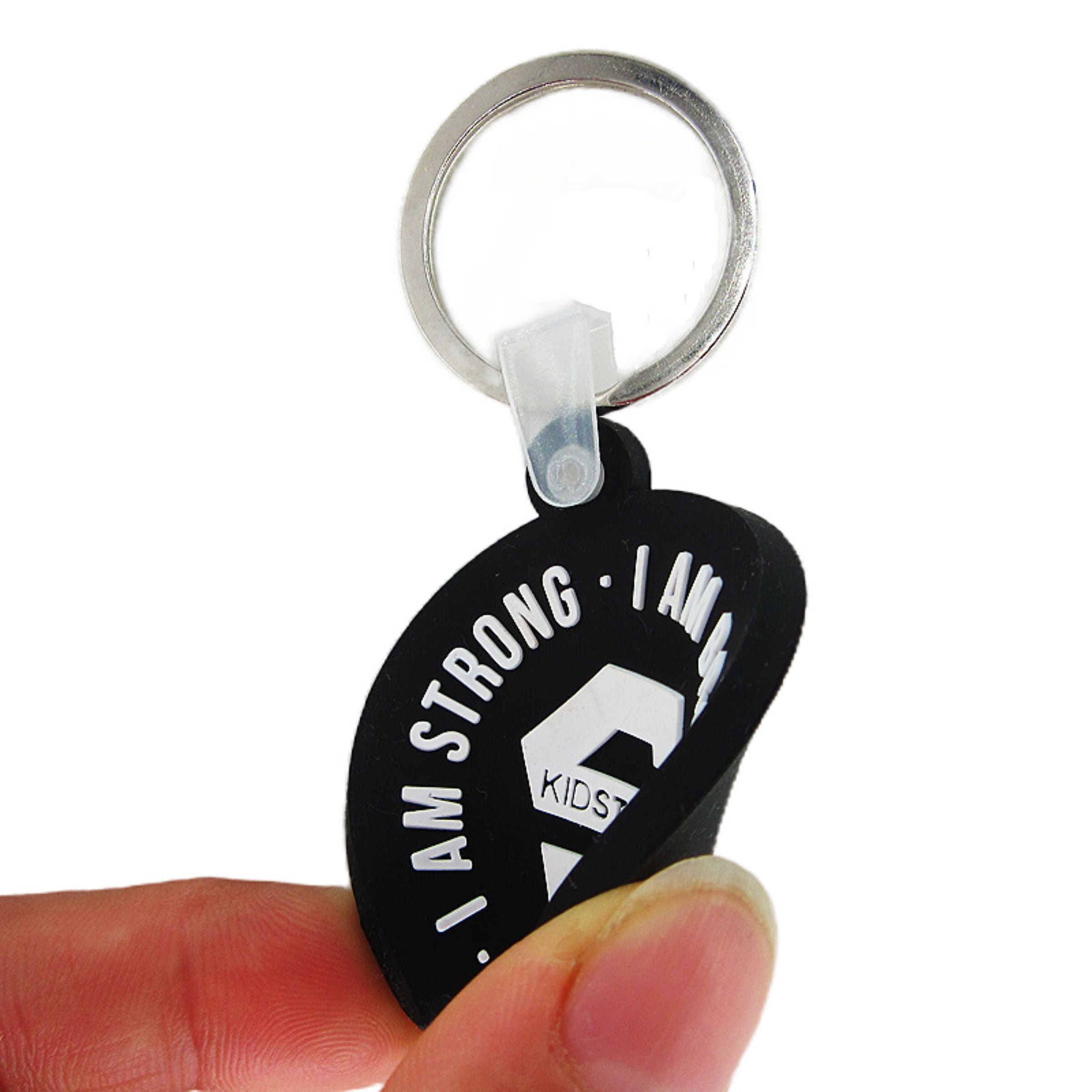Black Round Silicone Keychain