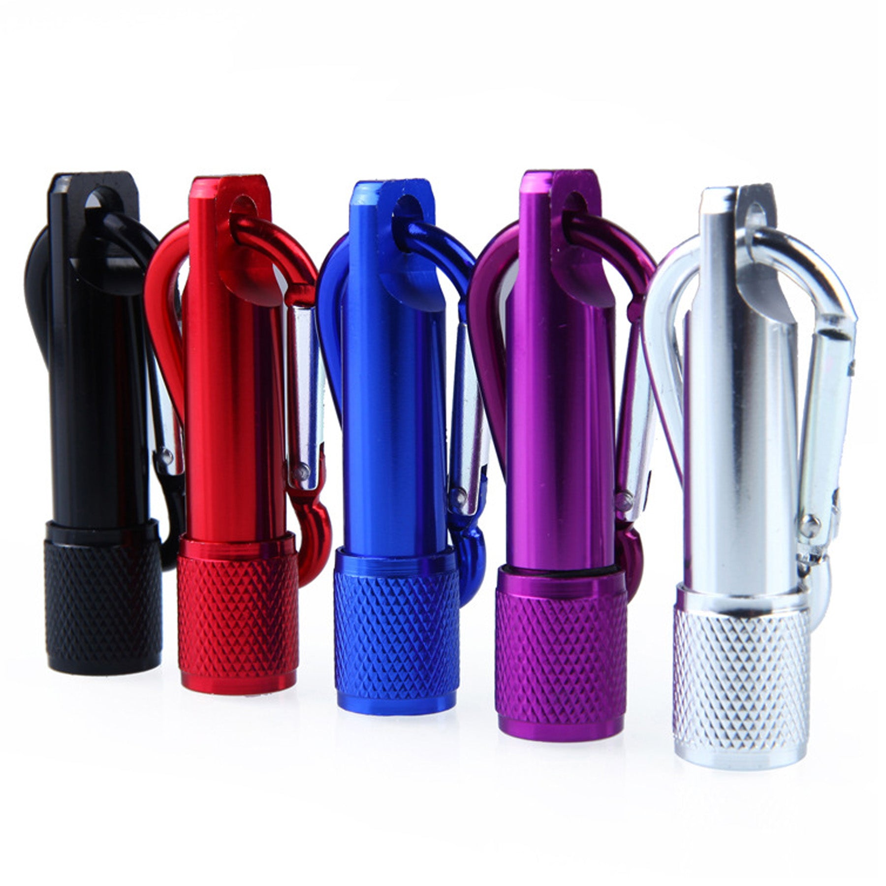Aluminum Led Flashlight With Keychain Carabiners