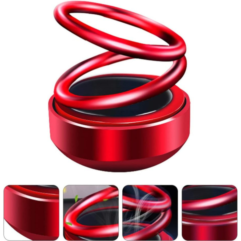 Solar - Powered Double - Ring Floating Car Ornament