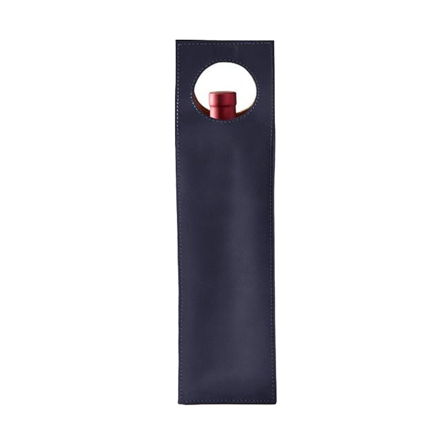 Single Leather Wine Tote Bag