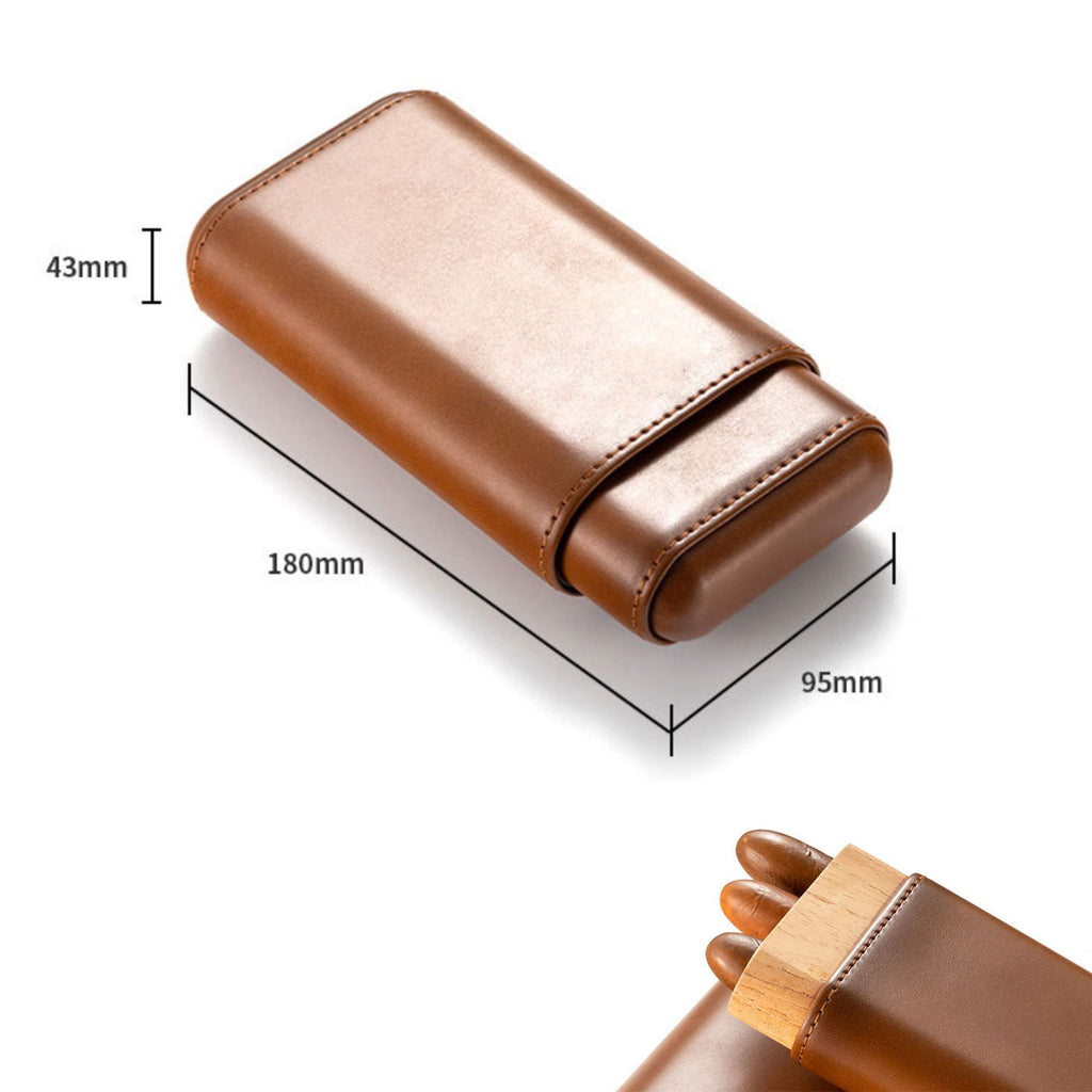 Leather Cedar Wood Cigar Humidor