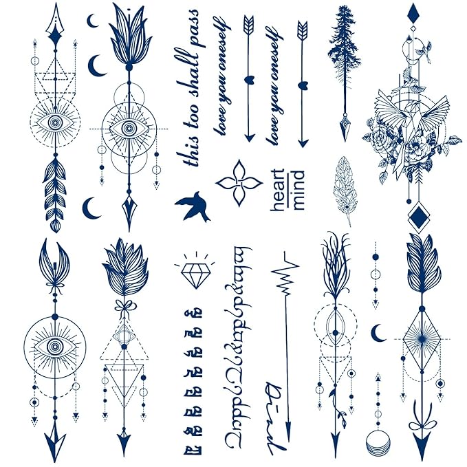 Semi-Permanent Herbal Waterproof Custom Tattoo Stickers
