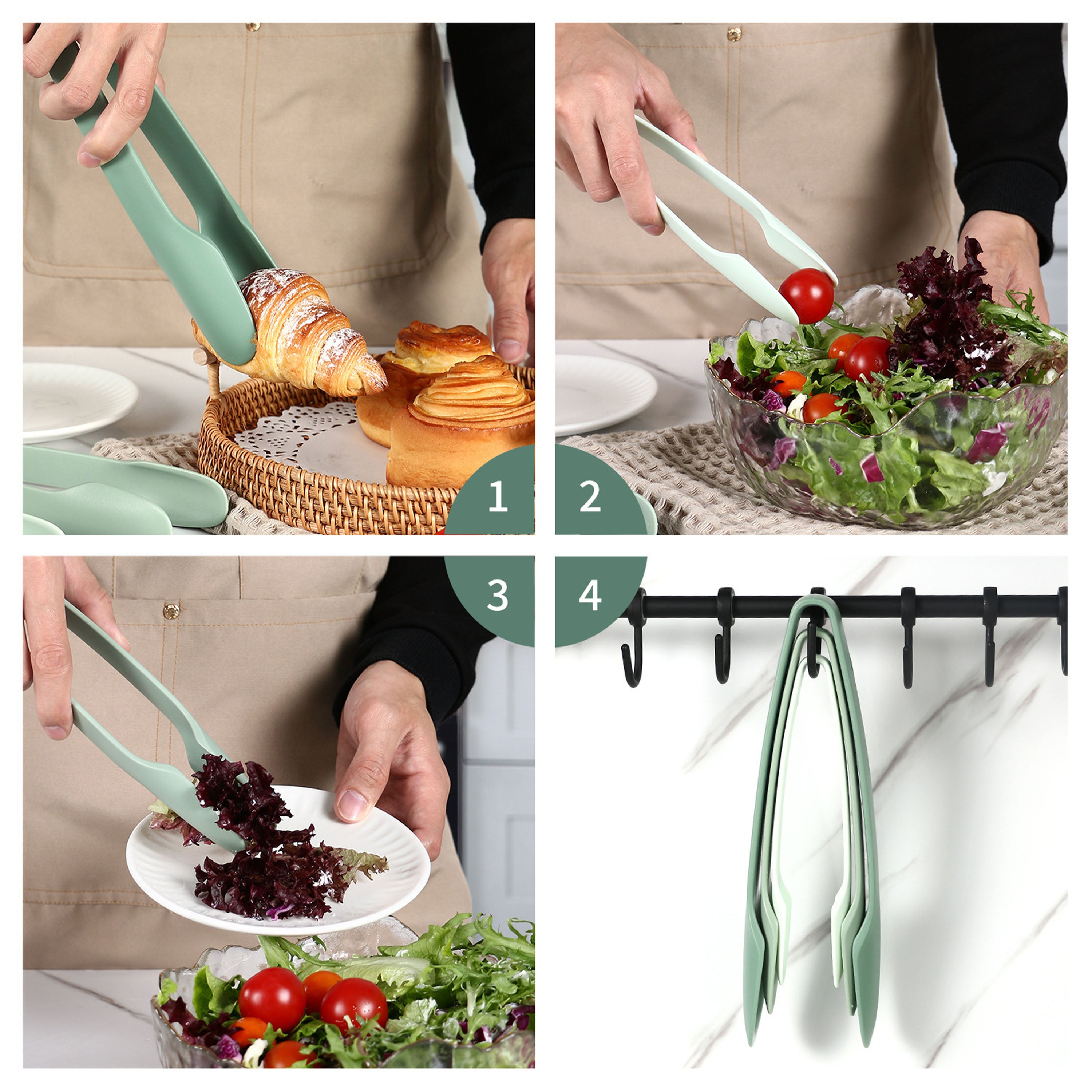 Silicone Kitchen Cooking Food Tongs