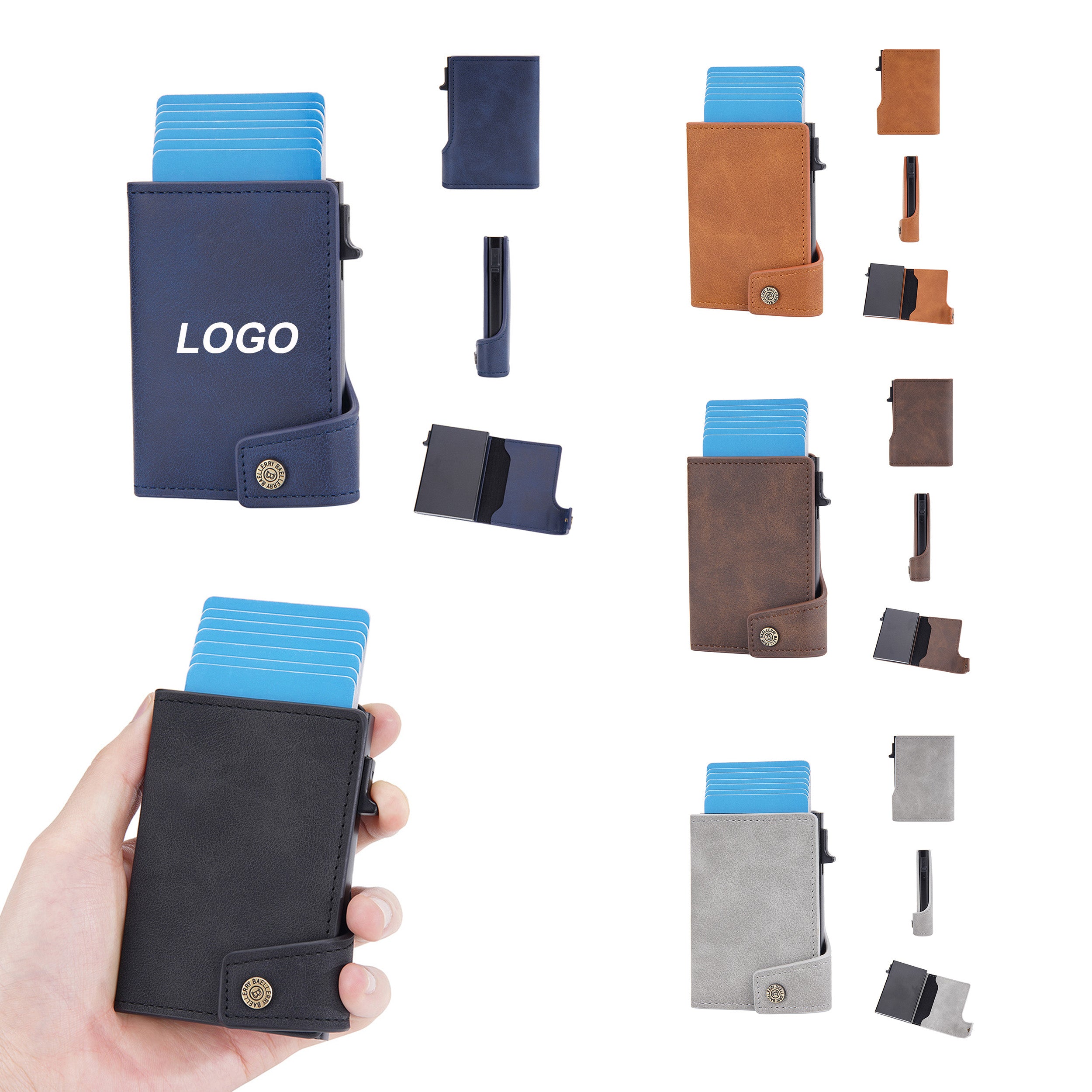 PU Business Buckle Card Case