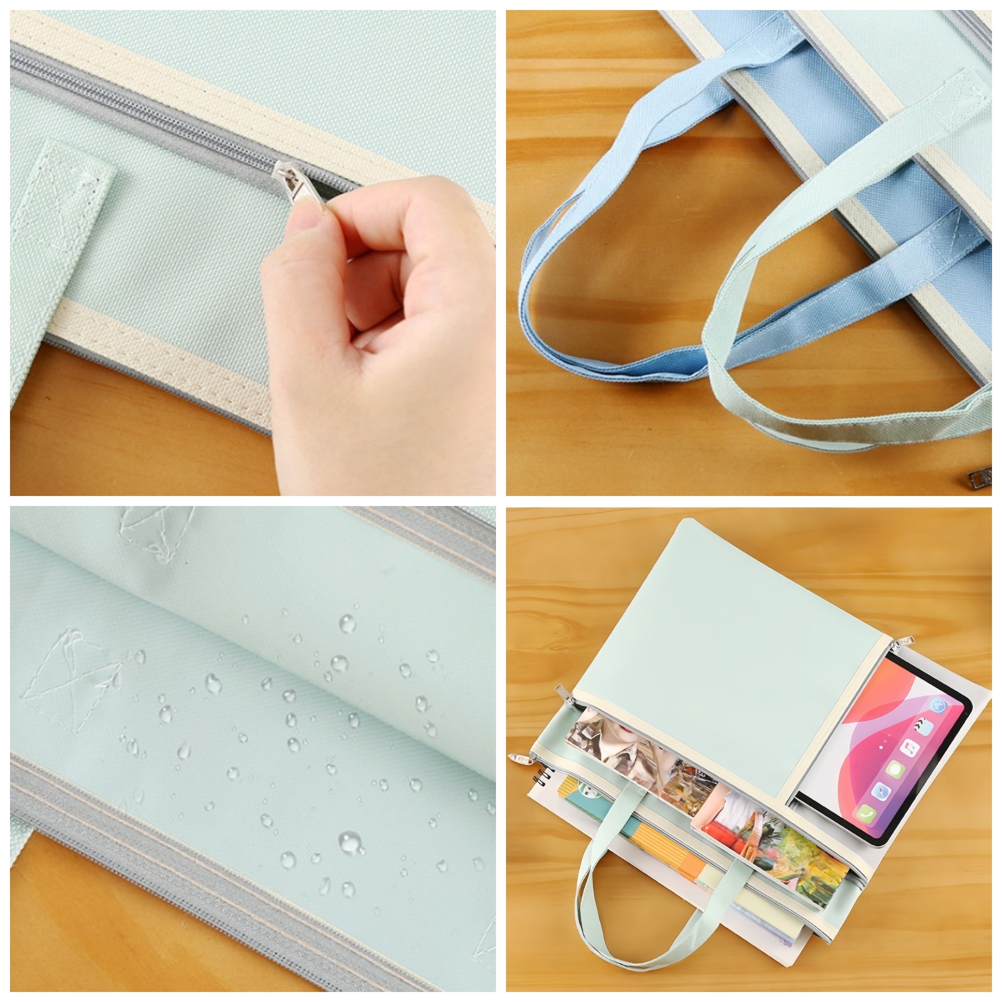 Three layer Zippered Hand held Waterproof Storage Bag
