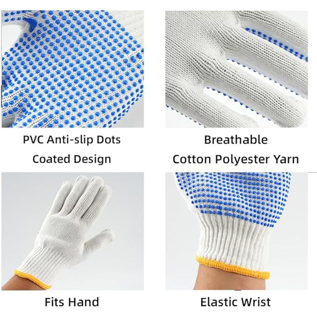 Cotton Work Gloves with Anti-slip