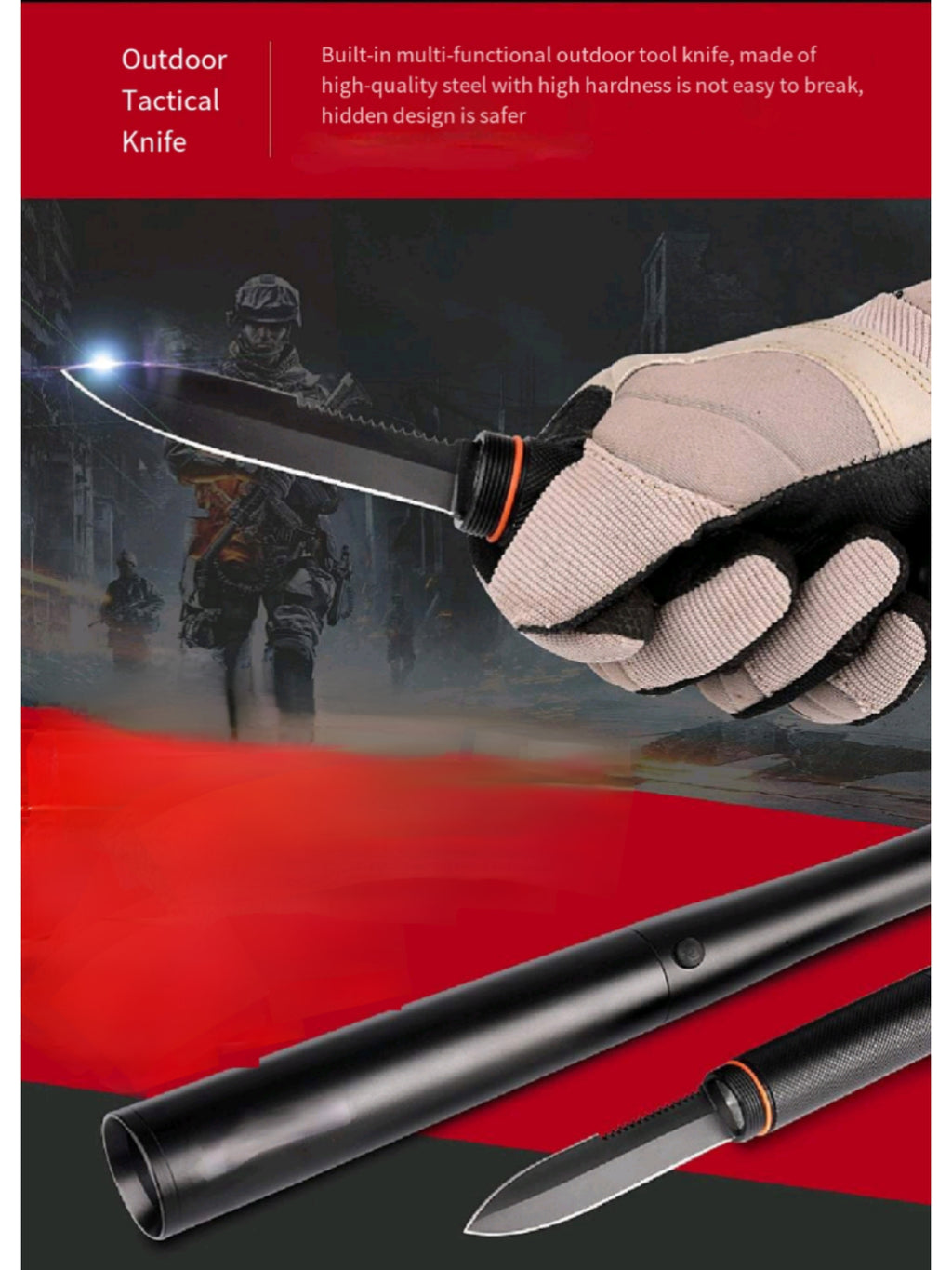 Car Emergency Self Defense Flashlight Baton