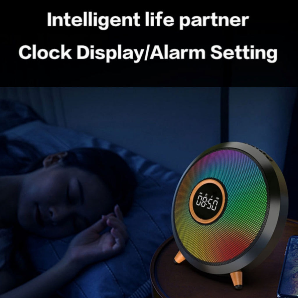 Bedside Bluetooth Clock Speaker With Color Changing Light