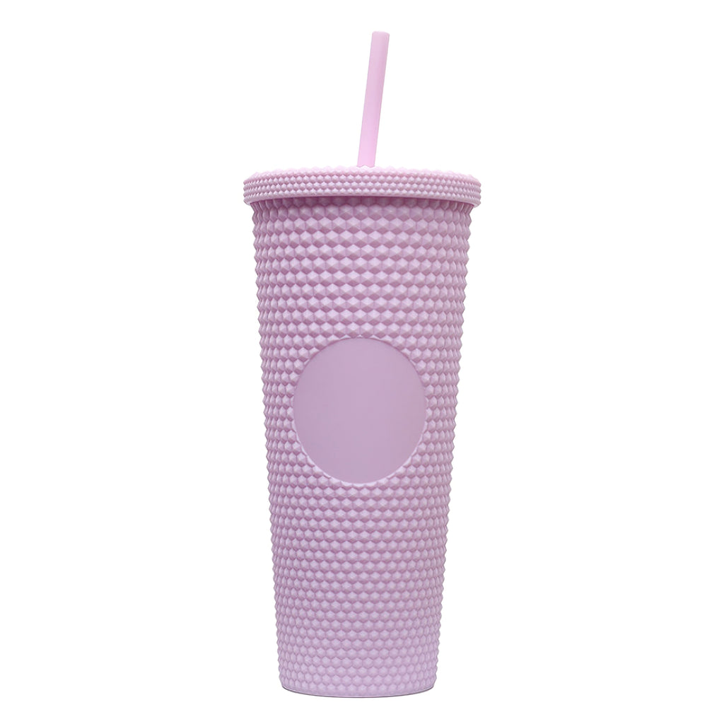 24 oz Studded Tumbler With Straw And Lid Double Walled Mug