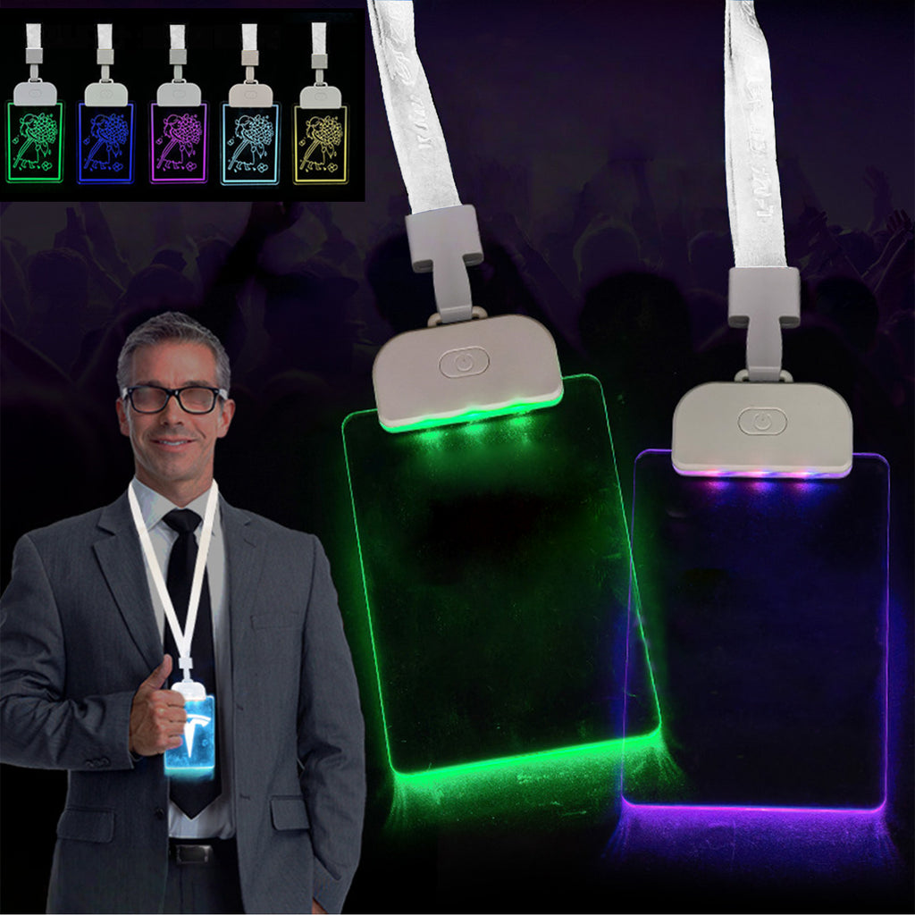 Luminous Acrylic Led Light Up Name Tag For Exhibition Events
