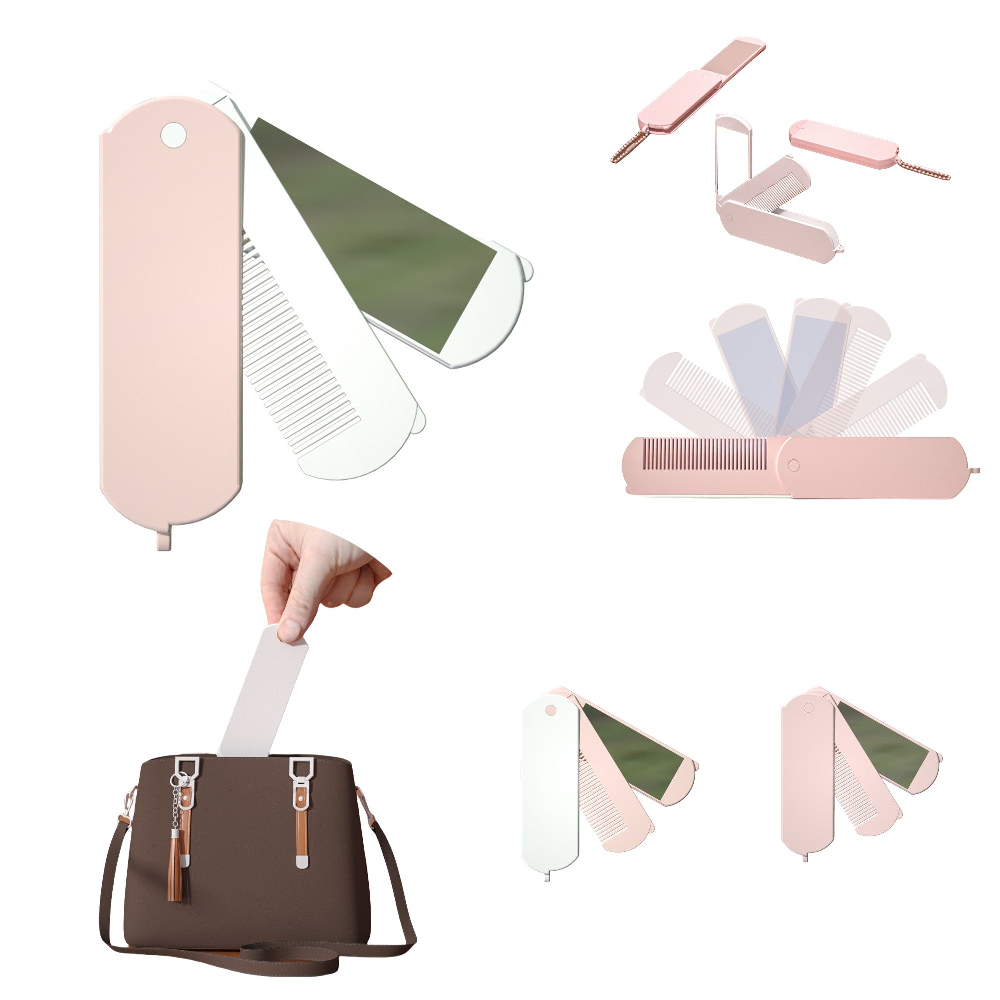 Folding Handheld Makeup Mirror