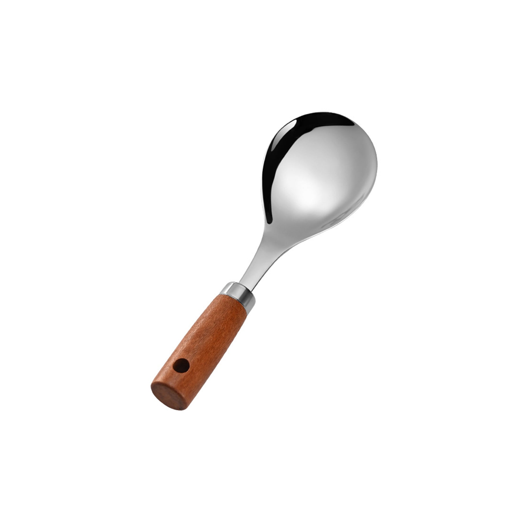 Wooden Handle Stainless Steel Serving Spoon