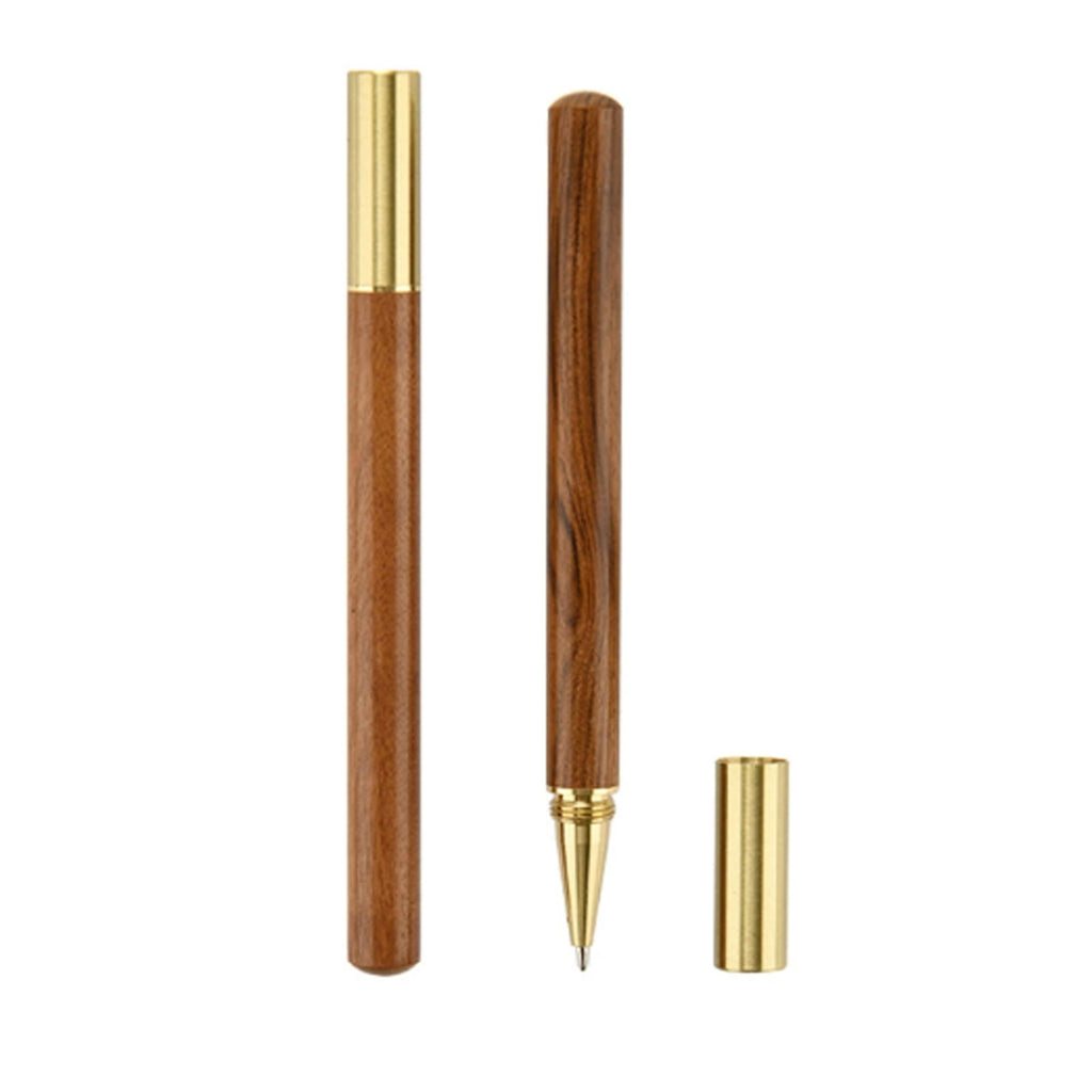Metal Pen with Pear Blossom Wood Body and Brass Cap
