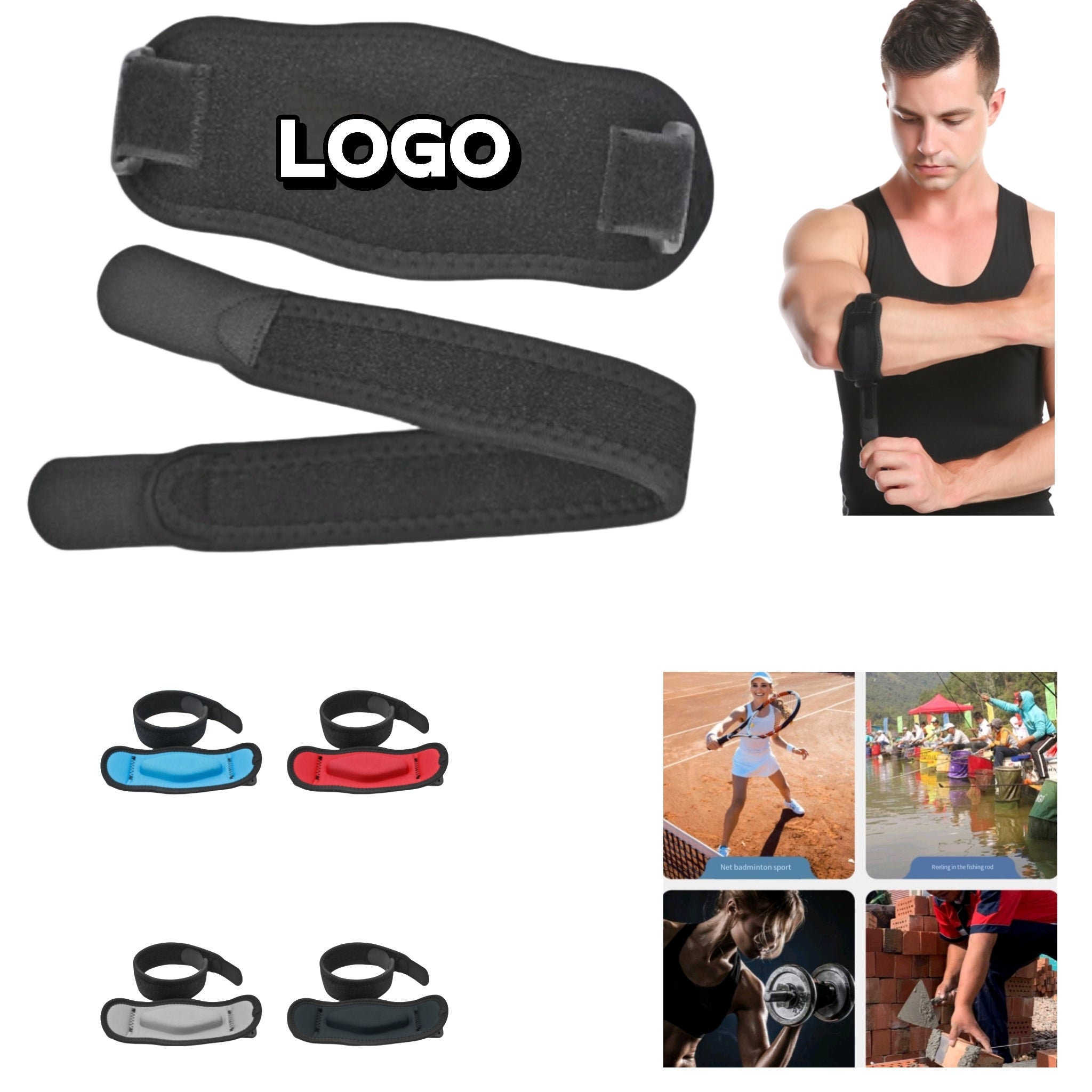 Adjustable Compression Elbow Sleeve Tennis Pain Relief