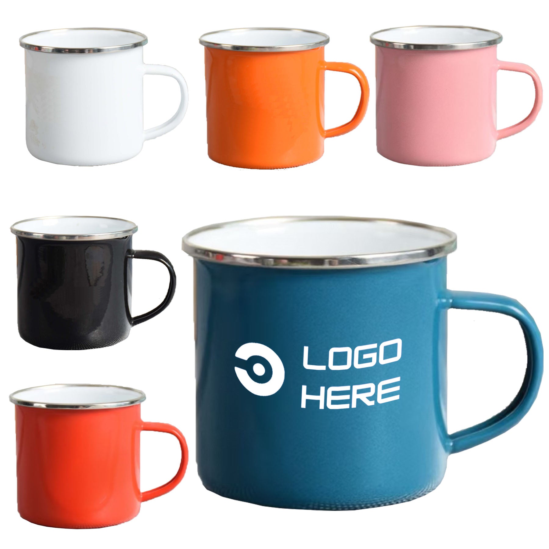 11 Oz Stainless Steel Rimmed Enamel Mug