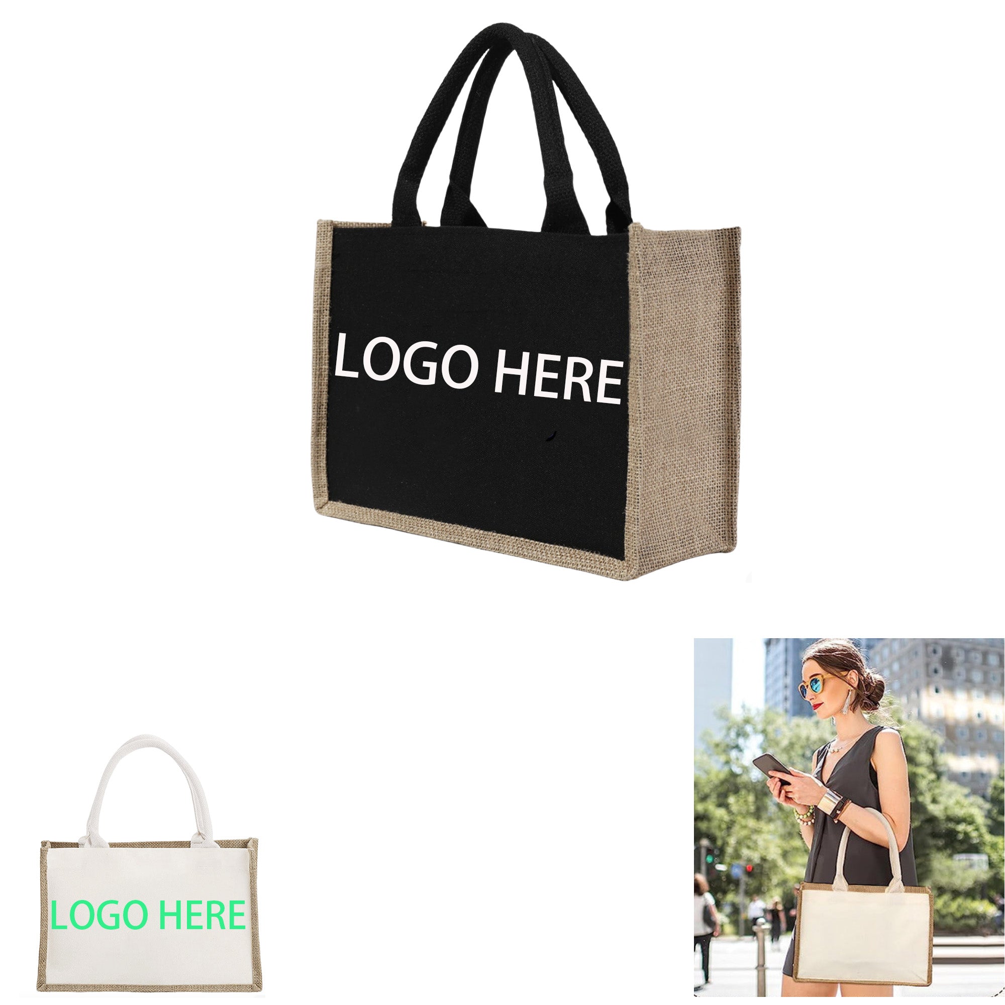 Burlap Canvas Tote Bag