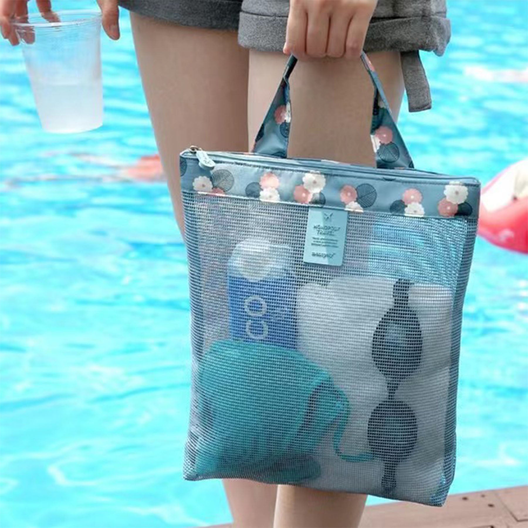 Summer Swim Beach Mesh Storage Bag