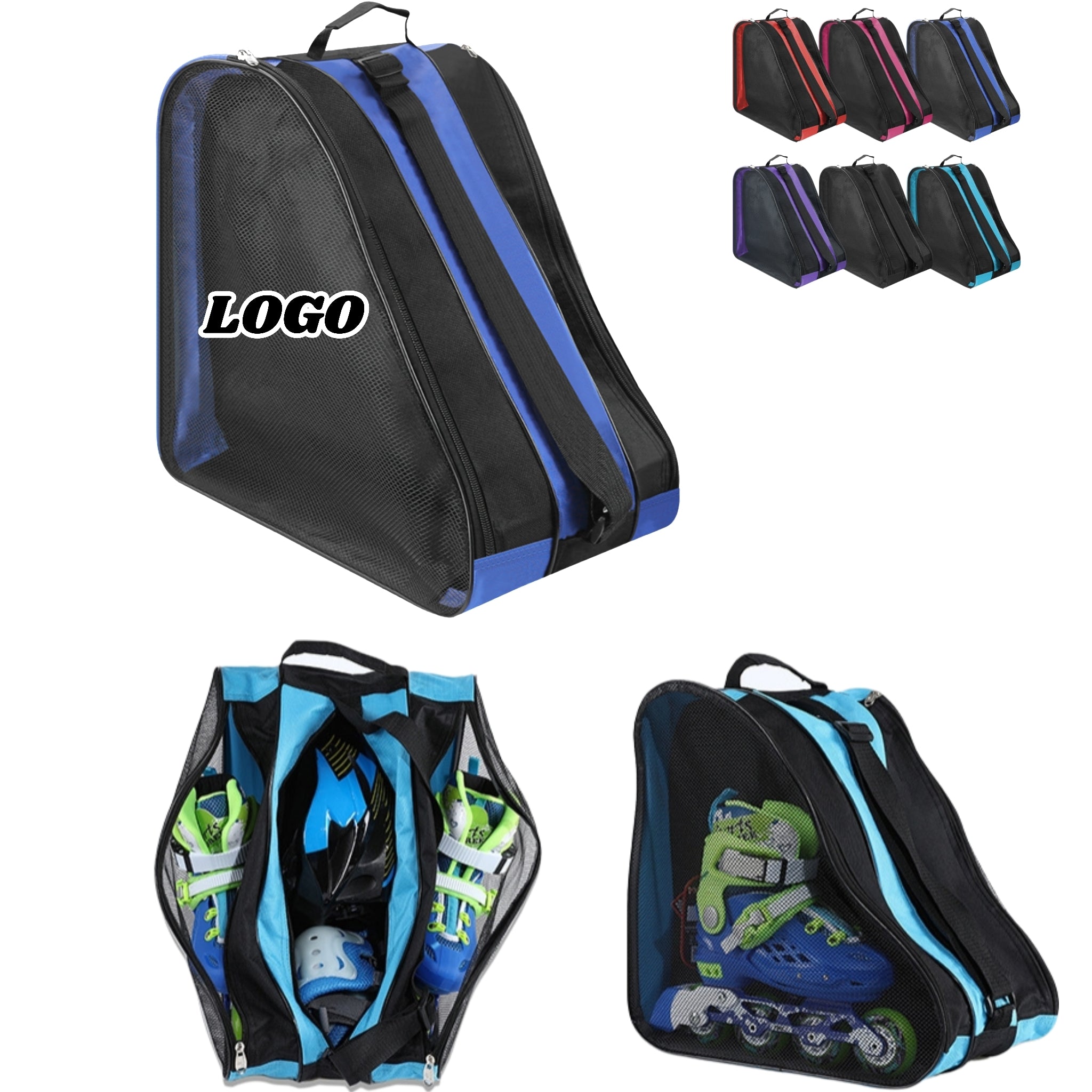 Ventilated Skate Backpack Kids 3-Layer Rollerblade Tote