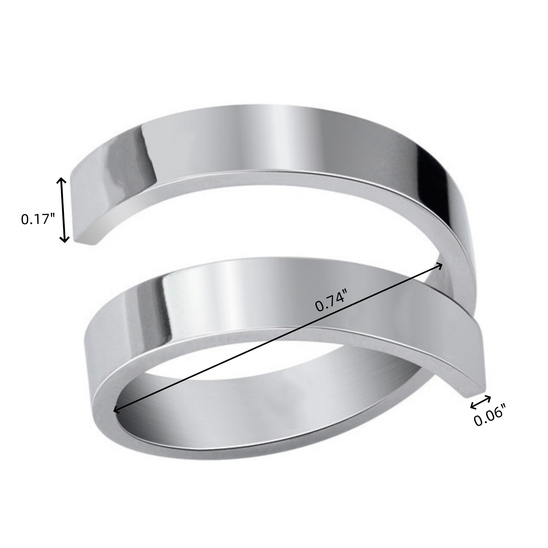 Open Titanium Steel Ring