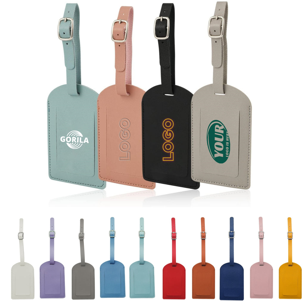 PU Leather Luggage Tag with Adjustable Strap