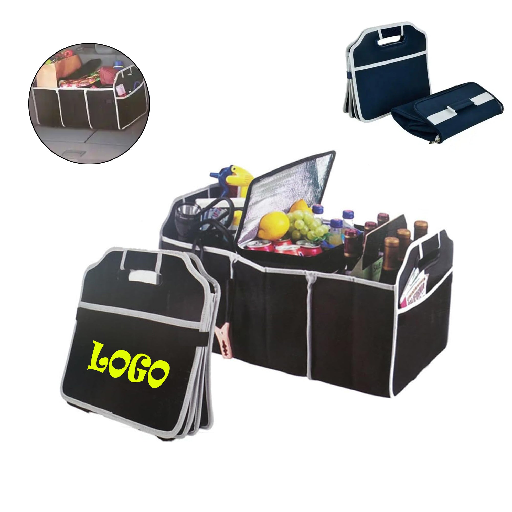 Foldable Trunk Organizer With Cooler Bag