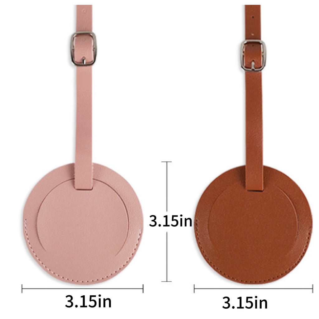 Soft PU Leather Round Luggage Tag