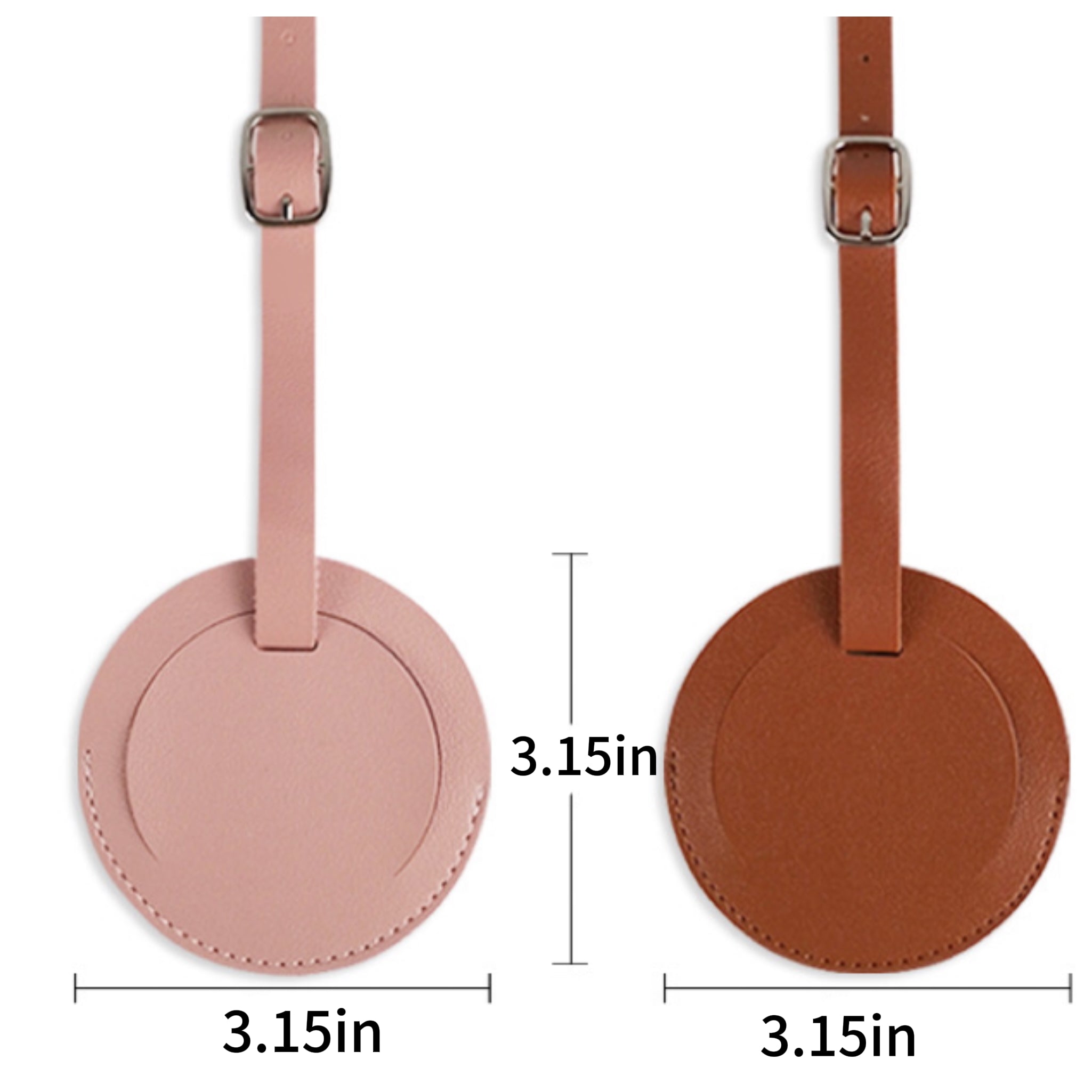 Soft PU Leather Round Luggage Tag